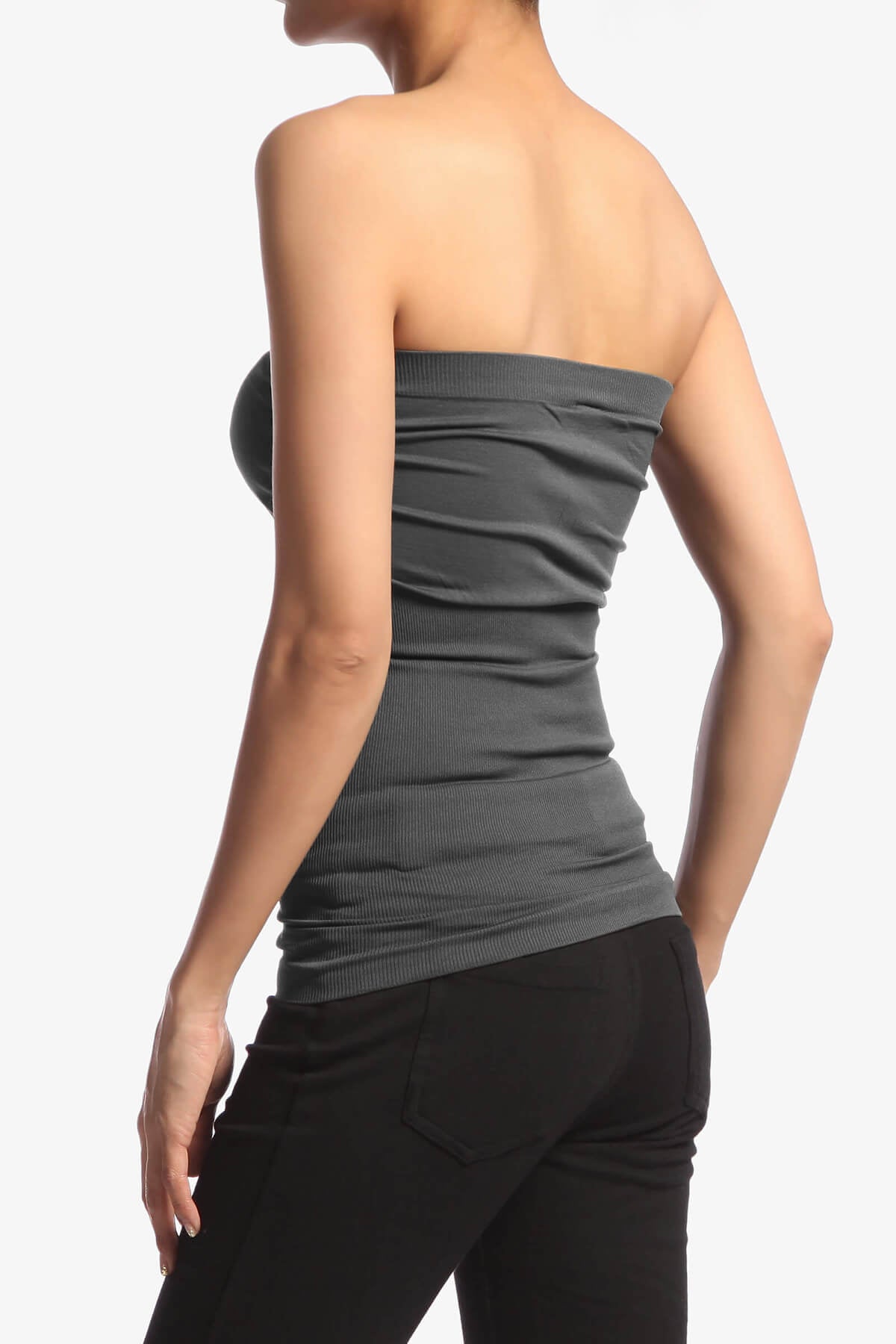 Ellenie Strapless Sealmess Tube Top GREY_4