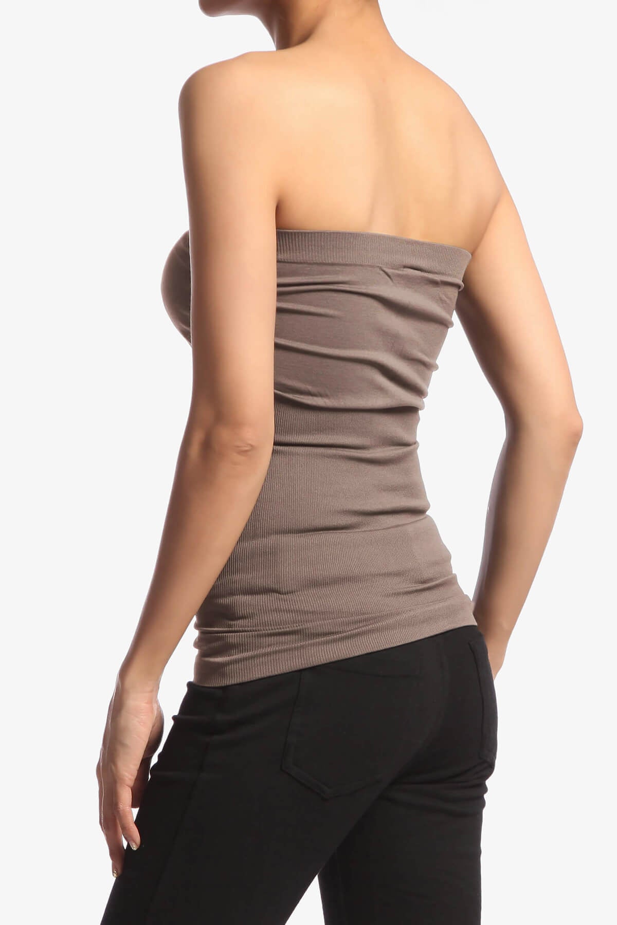 Ellenie Strapless Sealmess Tube Top MOCHA_4