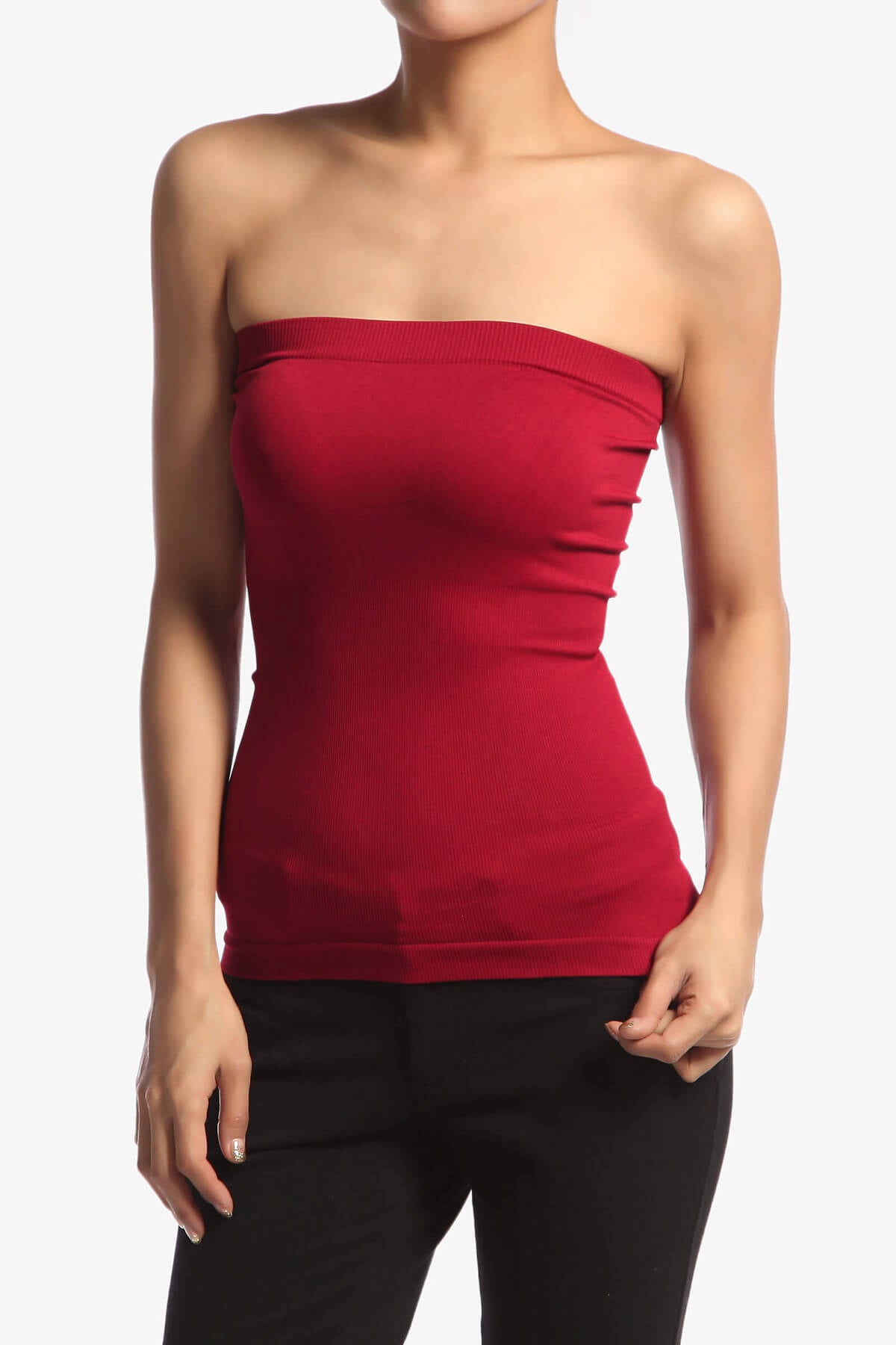 Ellenie Strapless Sealmess Tube Top RED_1