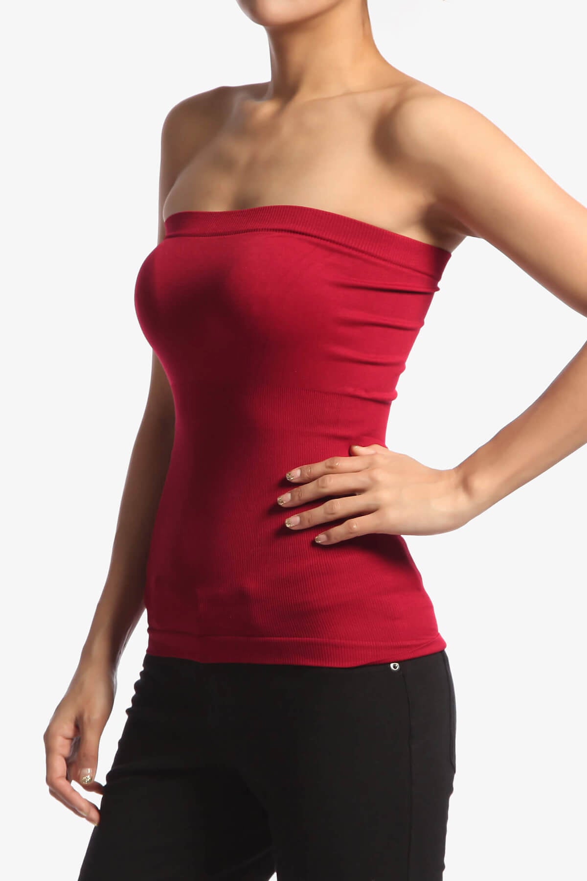 Ellenie Strapless Sealmess Tube Top RED_3