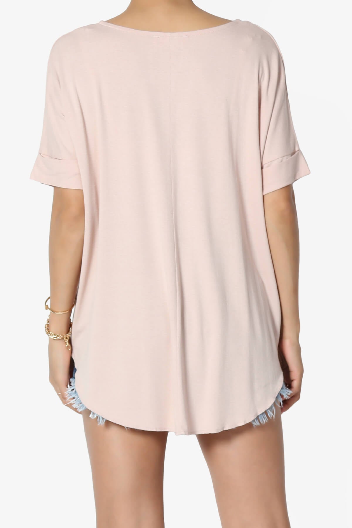 Tackle Wrap Hi-Low Crepe Knit Top DUSTY BLUSH_2