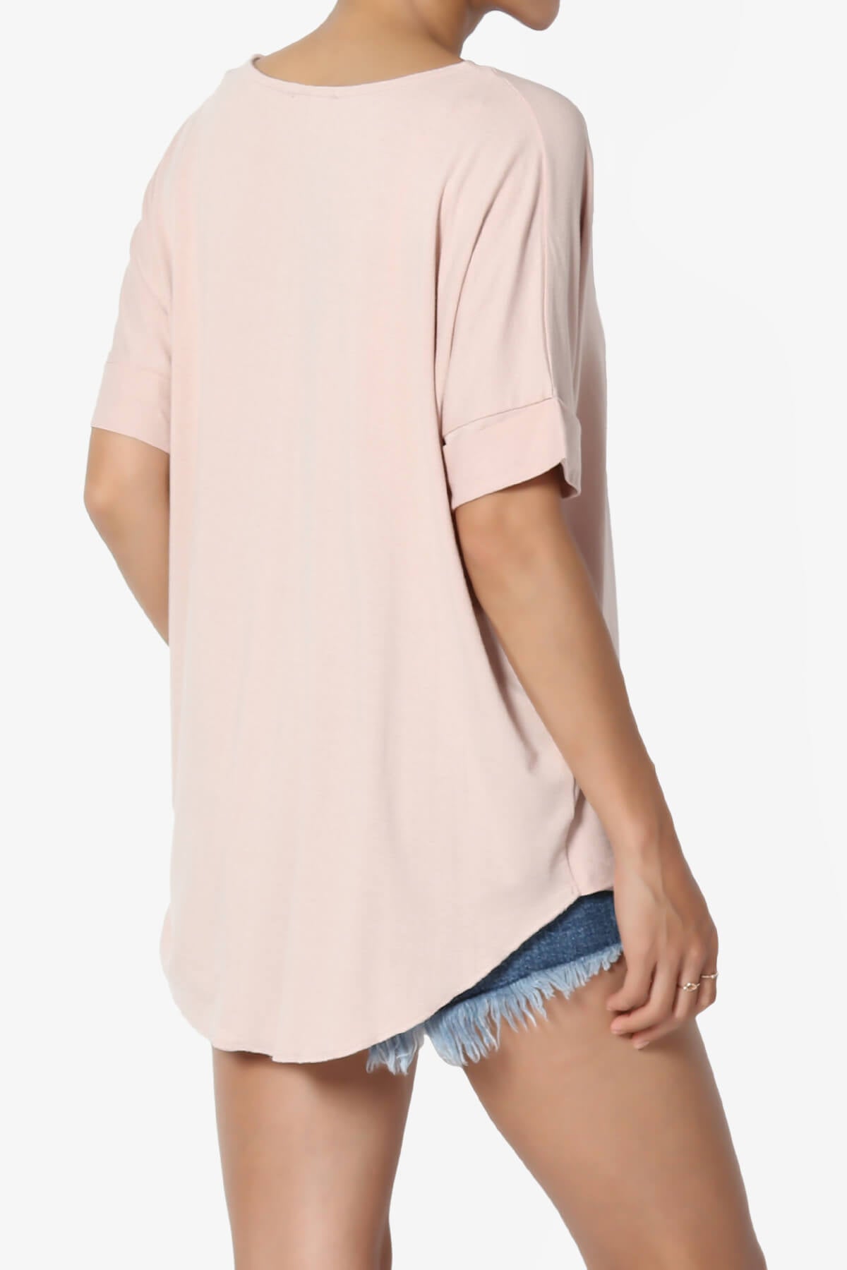 Tackle Wrap Hi-Low Crepe Knit Top DUSTY BLUSH_4
