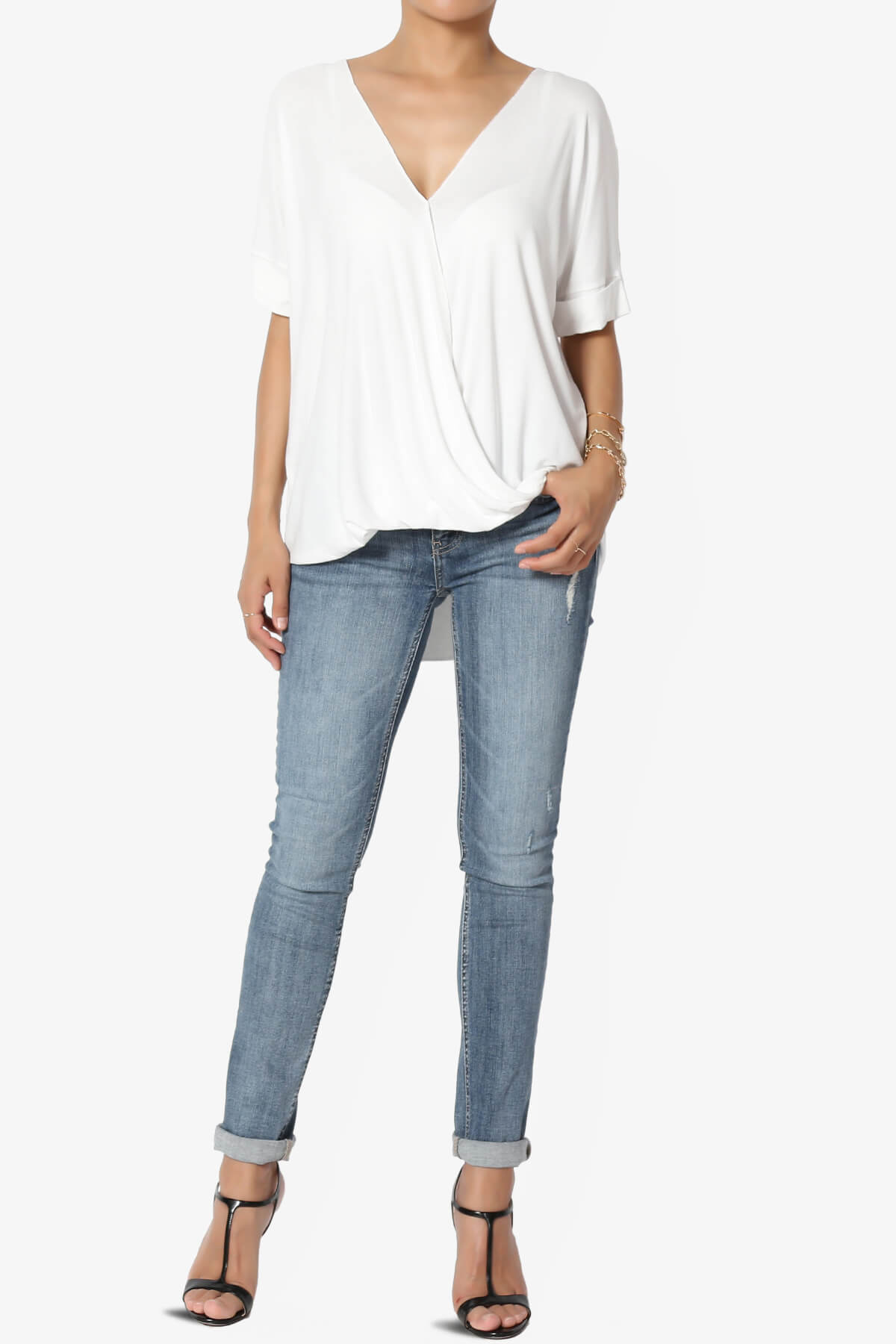 Tackle Wrap Hi-Low Crepe Knit Top IVORY_6