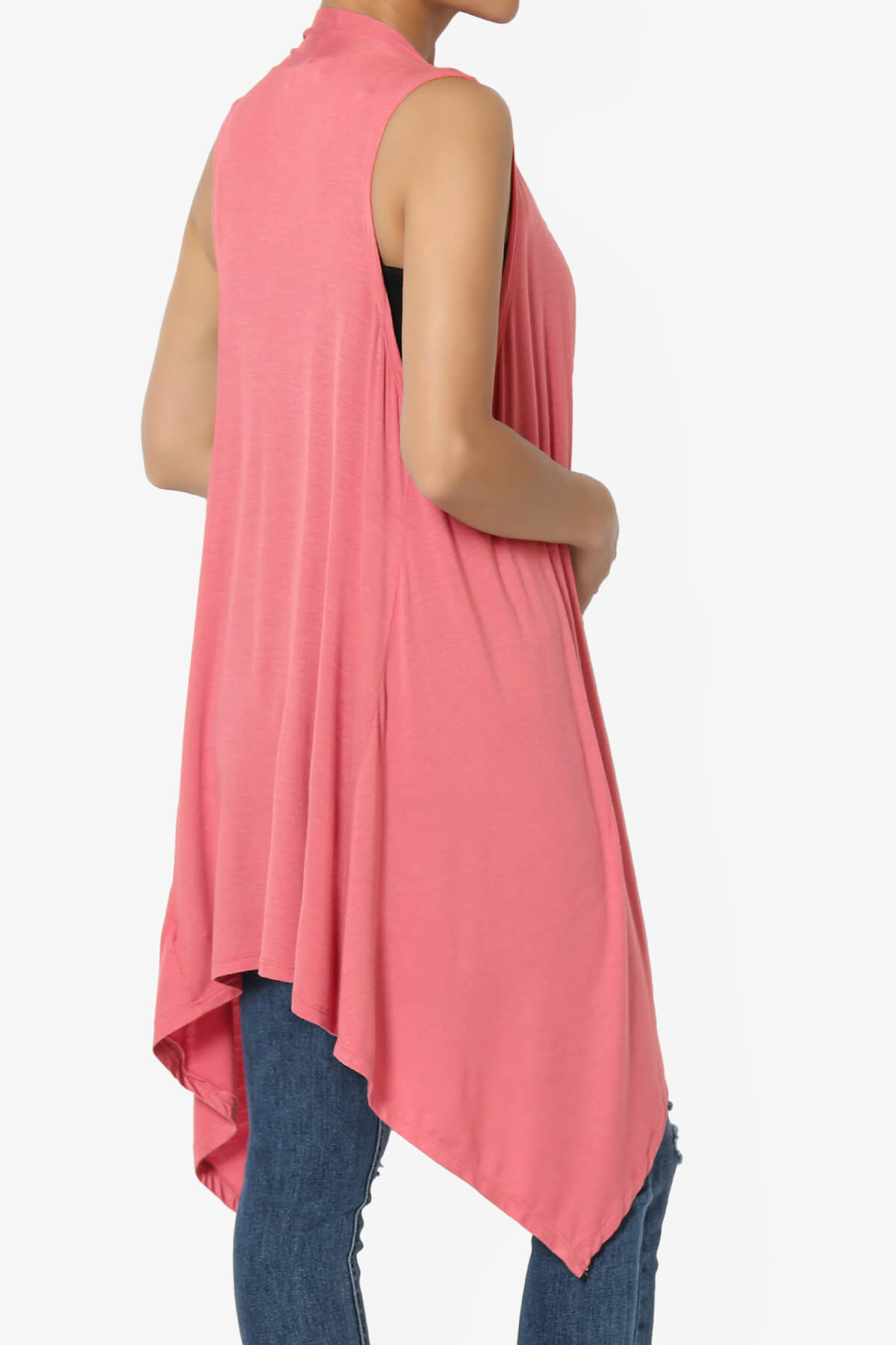 Taysom Draped Open Front Sleeveless Cardigan Vest DESERT ROSE_4