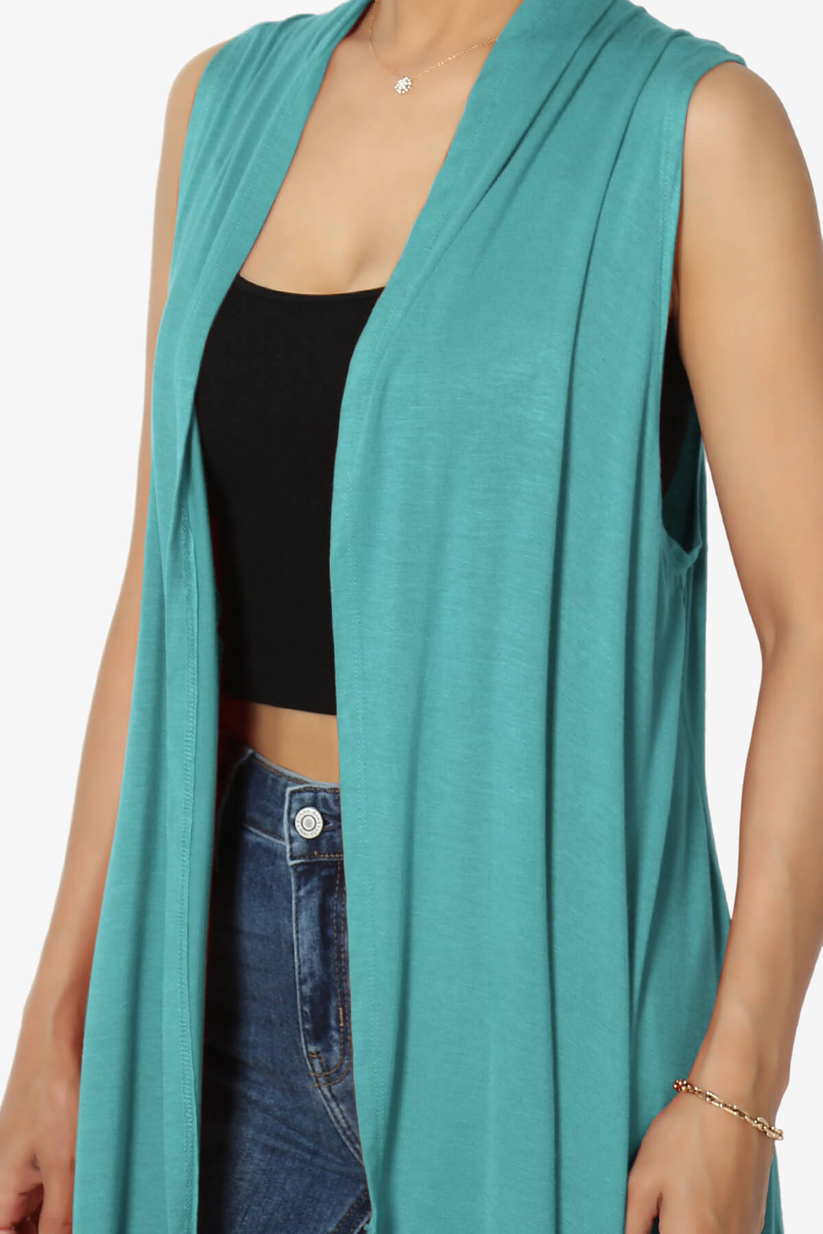 TAYSOM%20DRAPED%20OPEN%20FRONT%20SLEEVELESS%20CARDIGAN%20VEST DUSTY TEAL_5