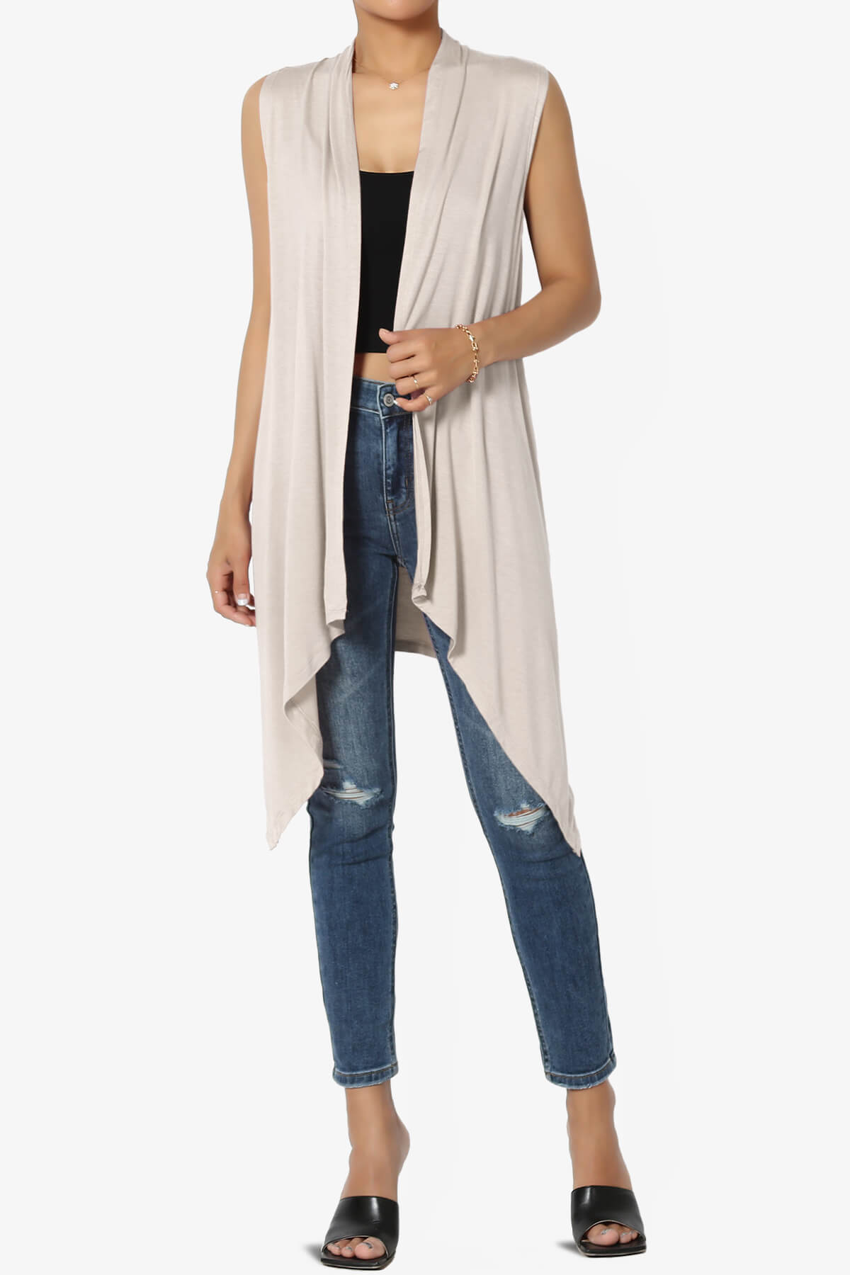 TAYSOM%20DRAPED%20OPEN%20FRONT%20SLEEVELESS%20CARDIGAN%20VEST SAND BEIGE_6