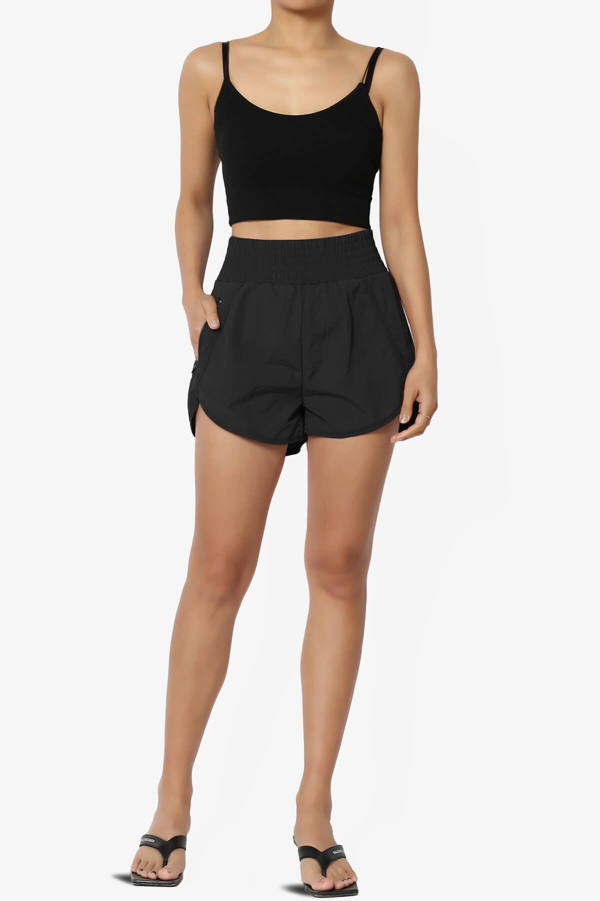 The Way Home Running Shorts w Zip Pocket BLACK_6