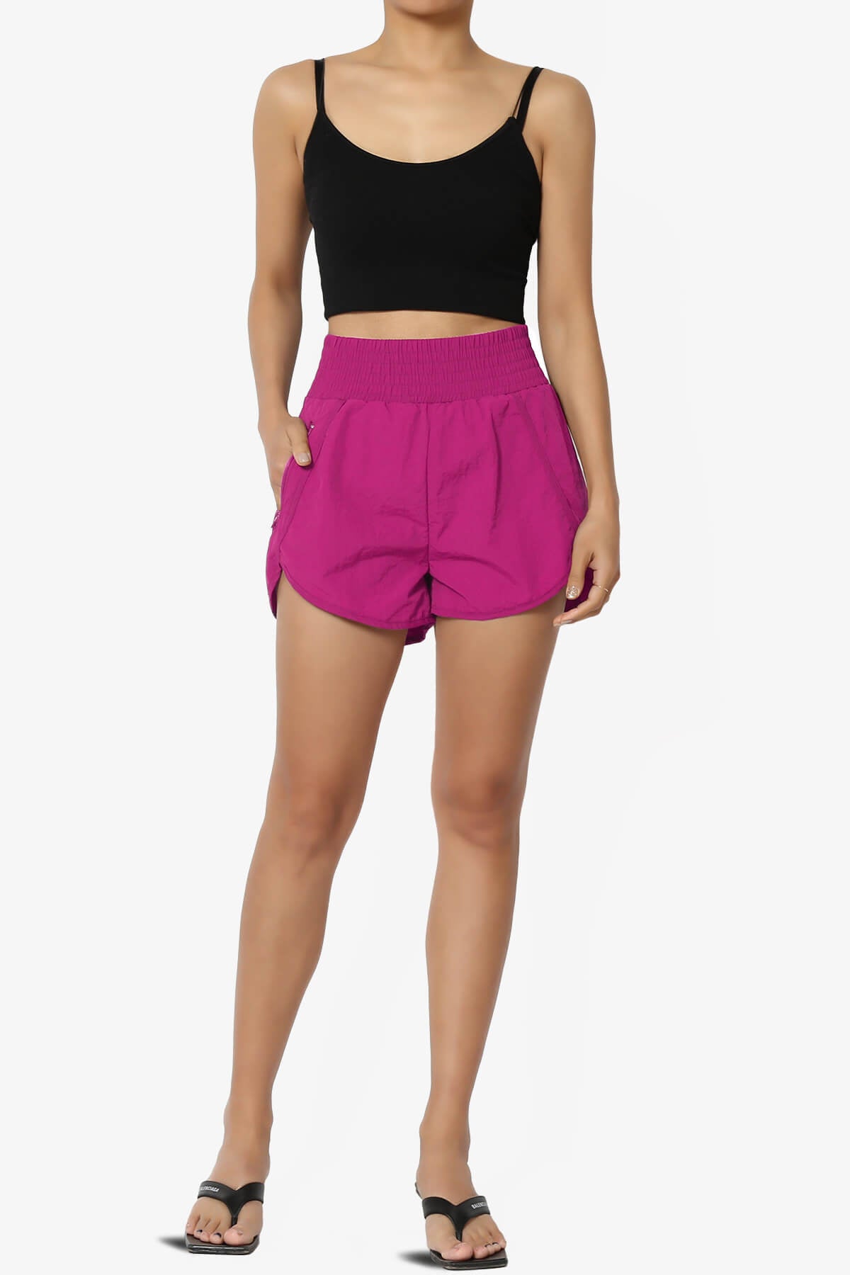 The Way Home Running Shorts w Zip Pocket MAGENTA_6