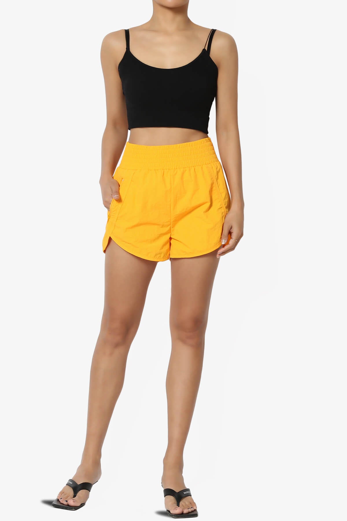 The Way Home Running Shorts w Zip Pocket YELLOW GOLD_6
