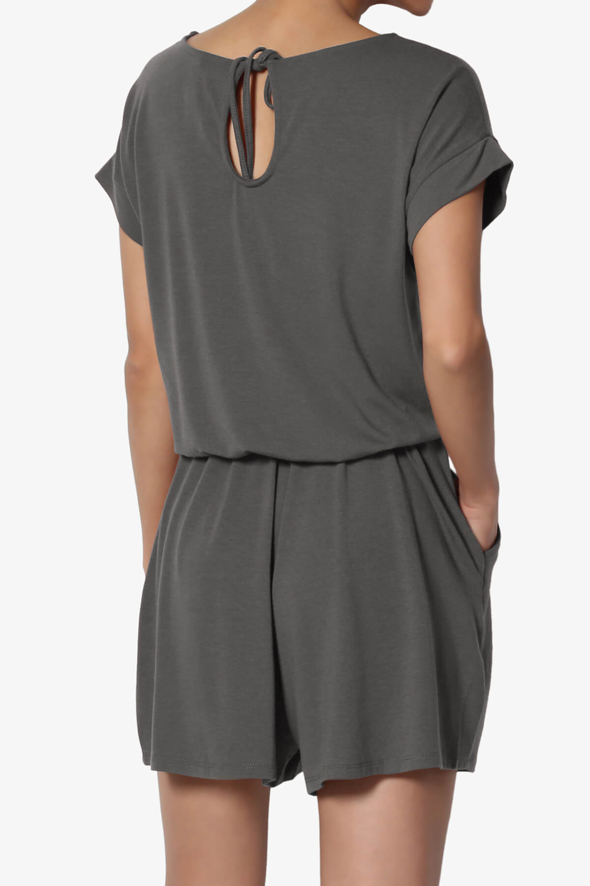 Tina Short Sleeve Jersey Romper PLUS ASH GREY_2