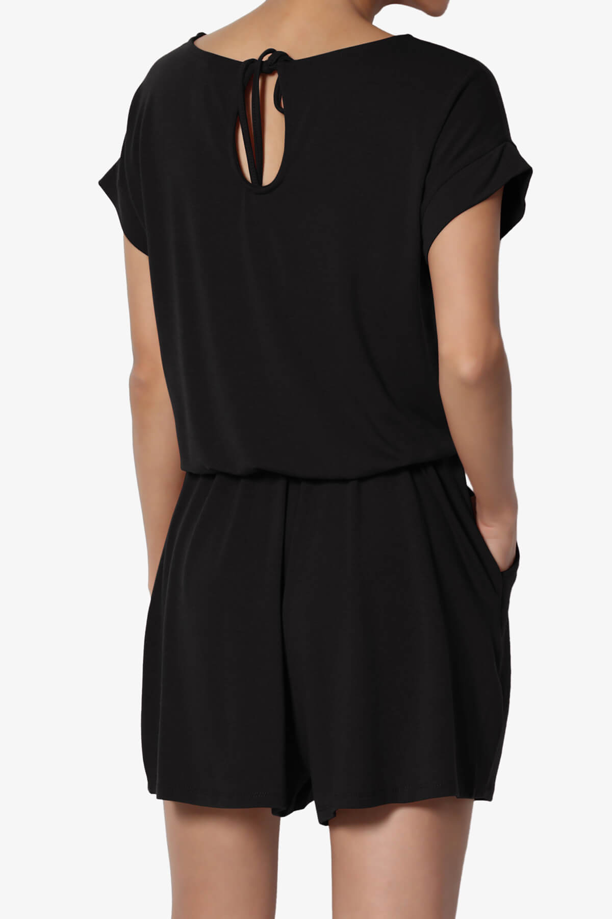 Tina Short Sleeve Jersey Romper BLACK_2