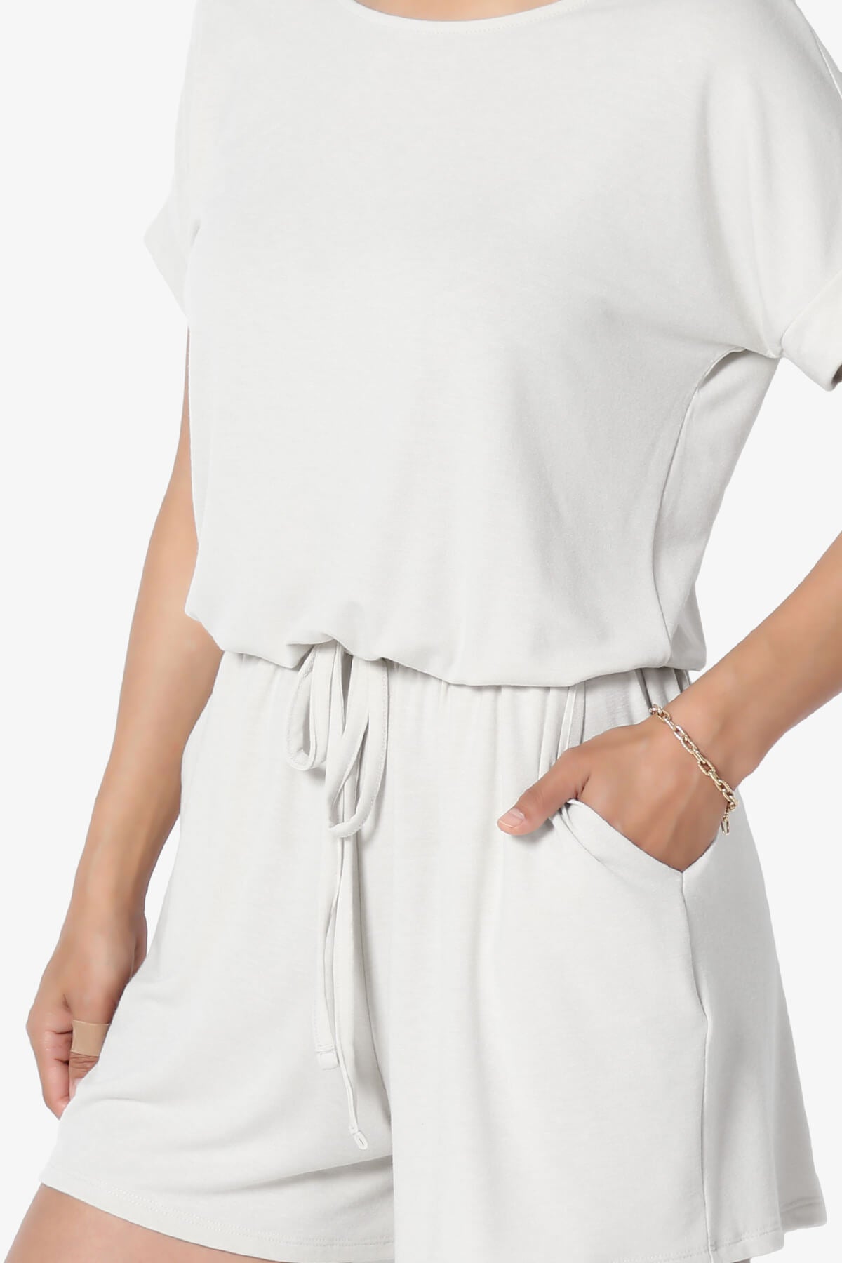 Tina Short Sleeve Jersey Romper BONE_5