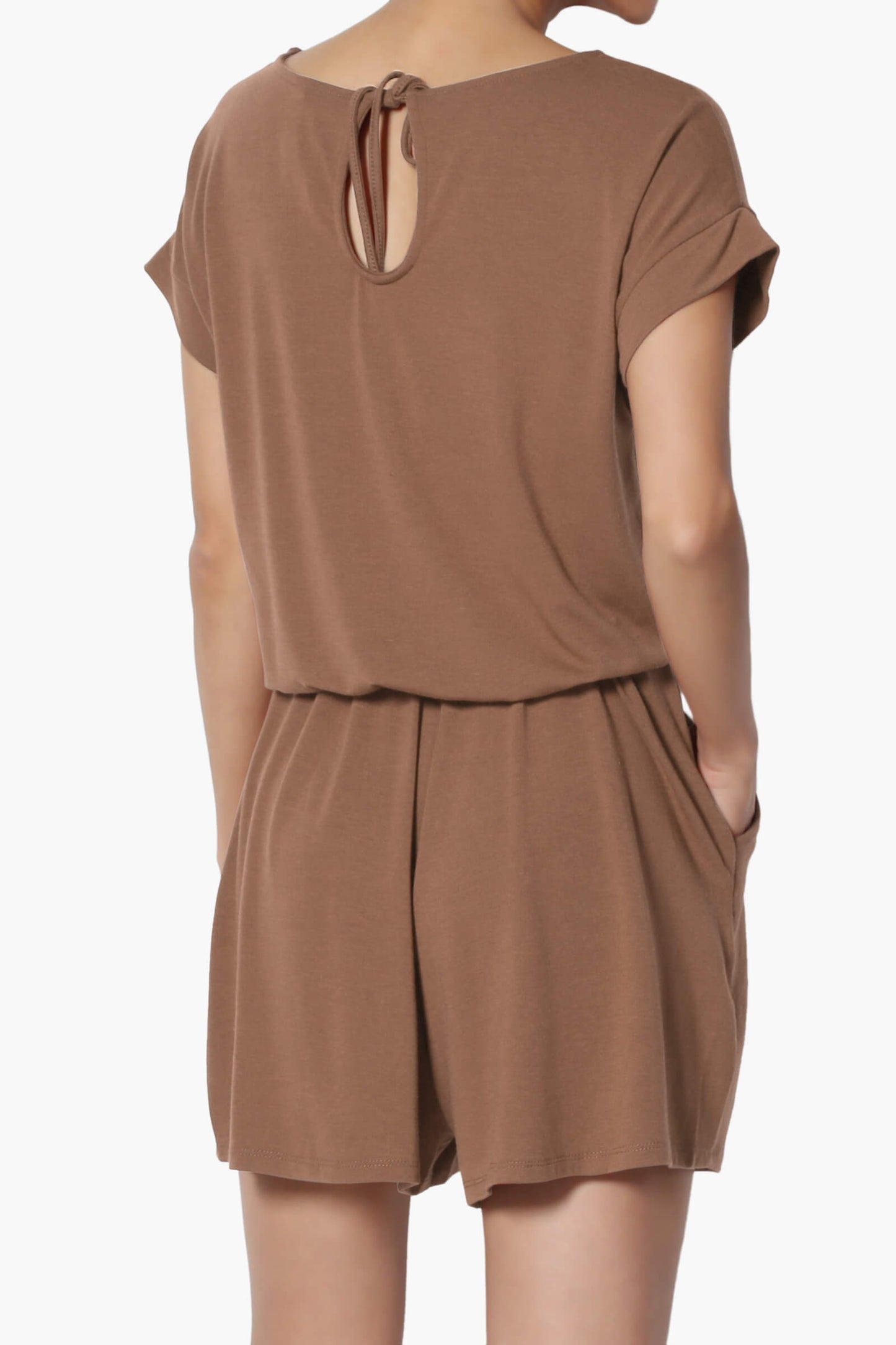 Tina Short Sleeve Jersey Romper COCOA_2
