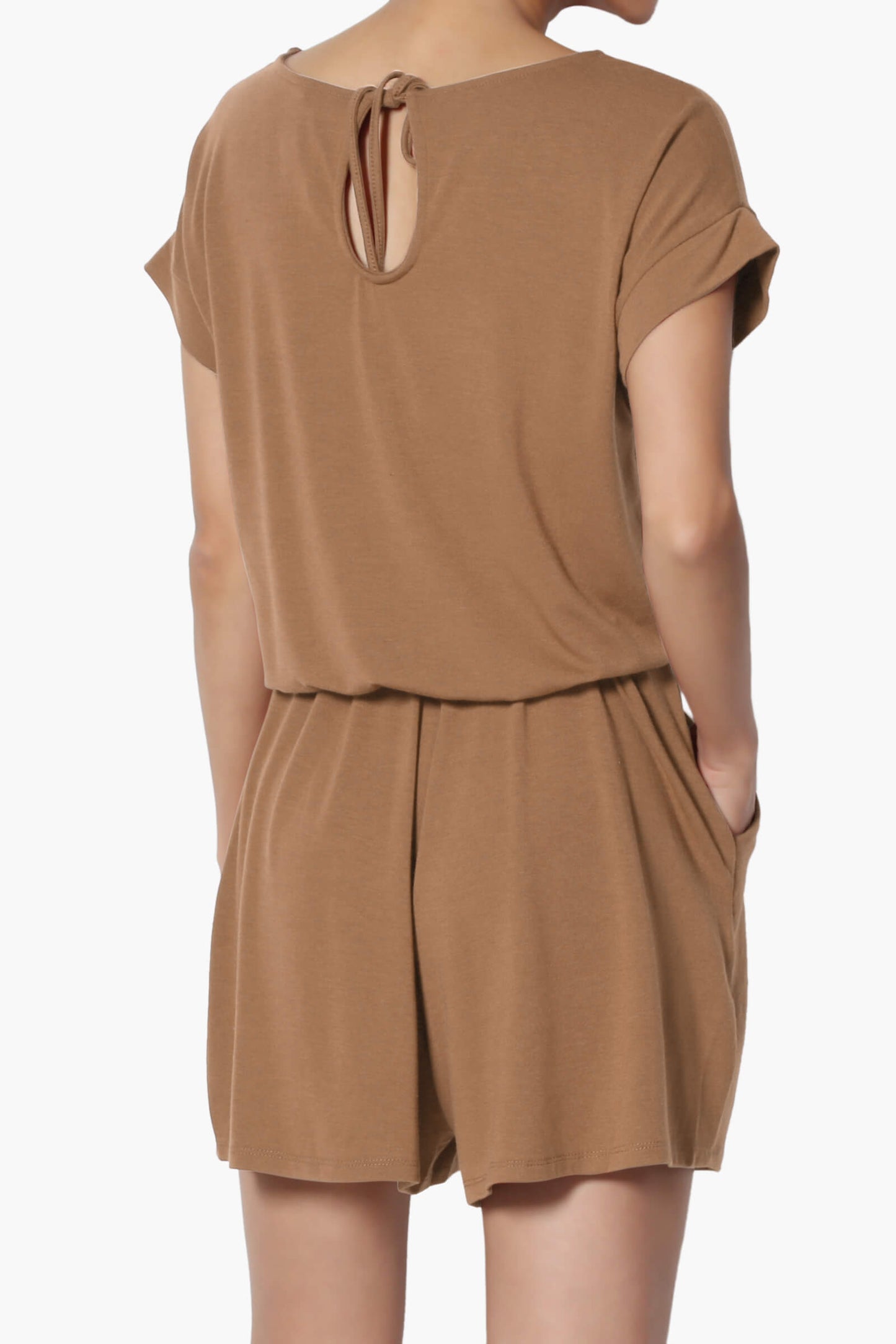 Tina Short Sleeve Jersey Romper DEEP CAMEL_2