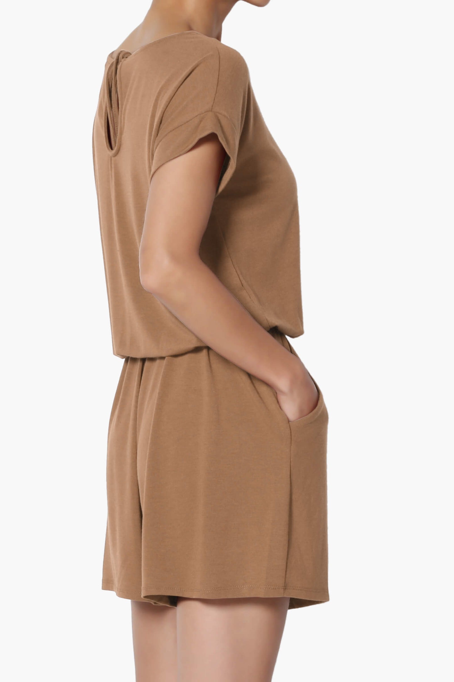 Tina Short Sleeve Jersey Romper DEEP CAMEL_4