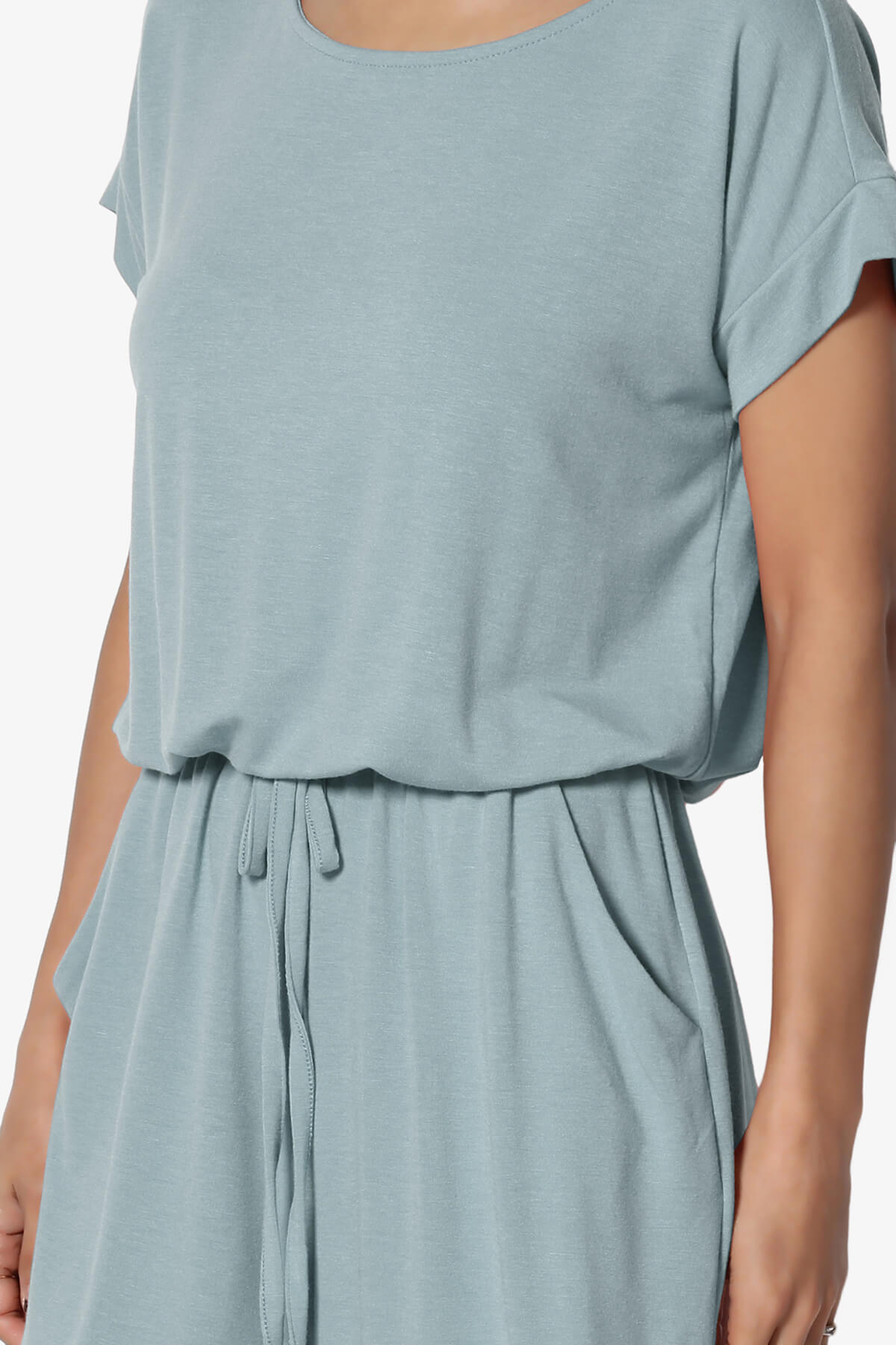 Tina Short Sleeve Jersey Romper DUSTY BLUE_5
