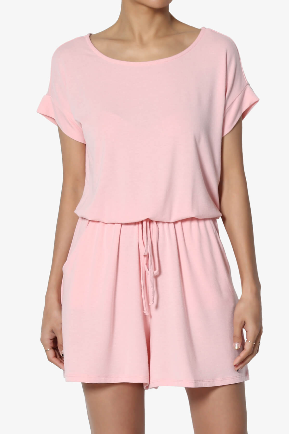 Tina Short Sleeve Jersey Romper DUSTY PINK_1