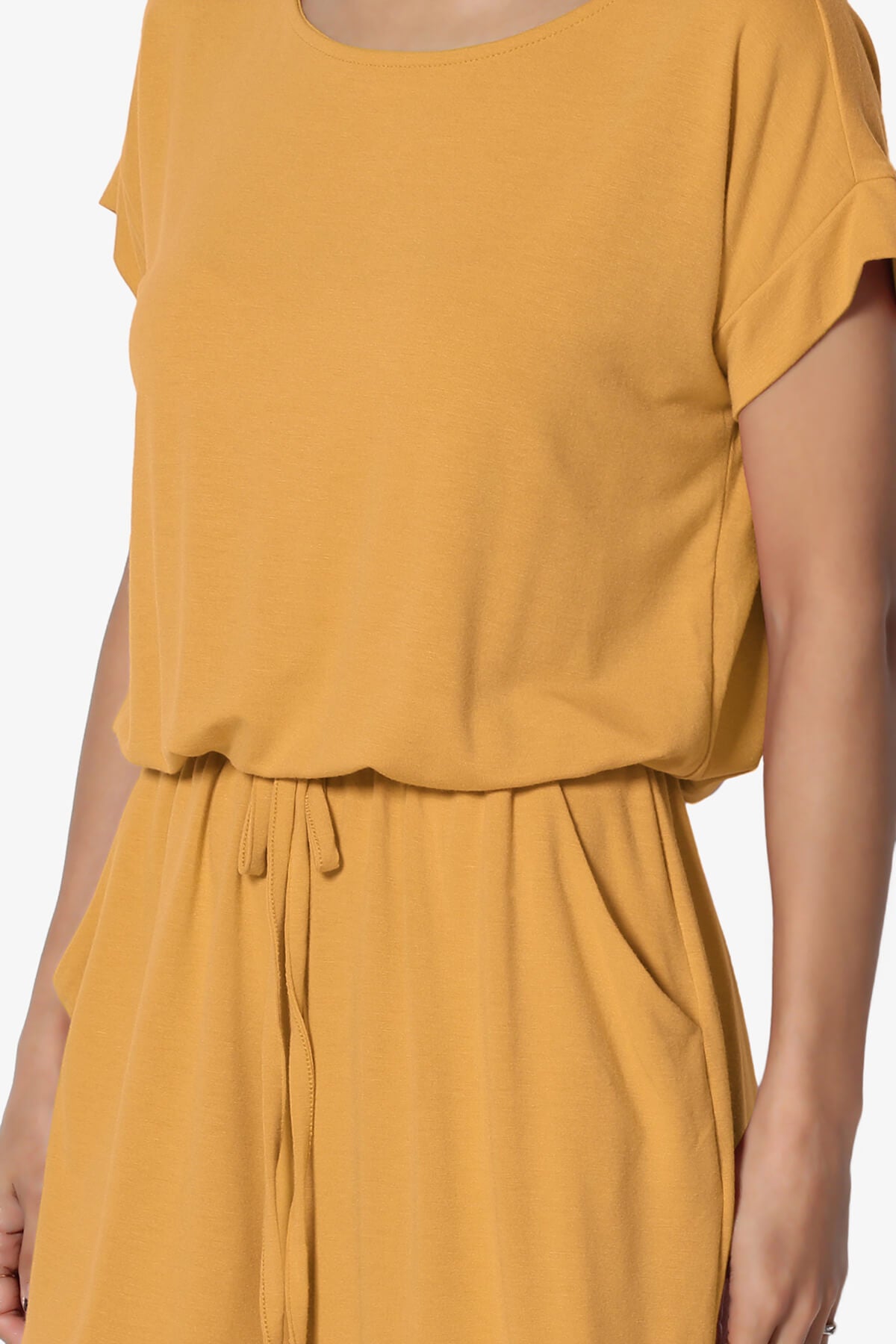 Tina Short Sleeve Jersey Romper GOLDEN MUSTARD_5