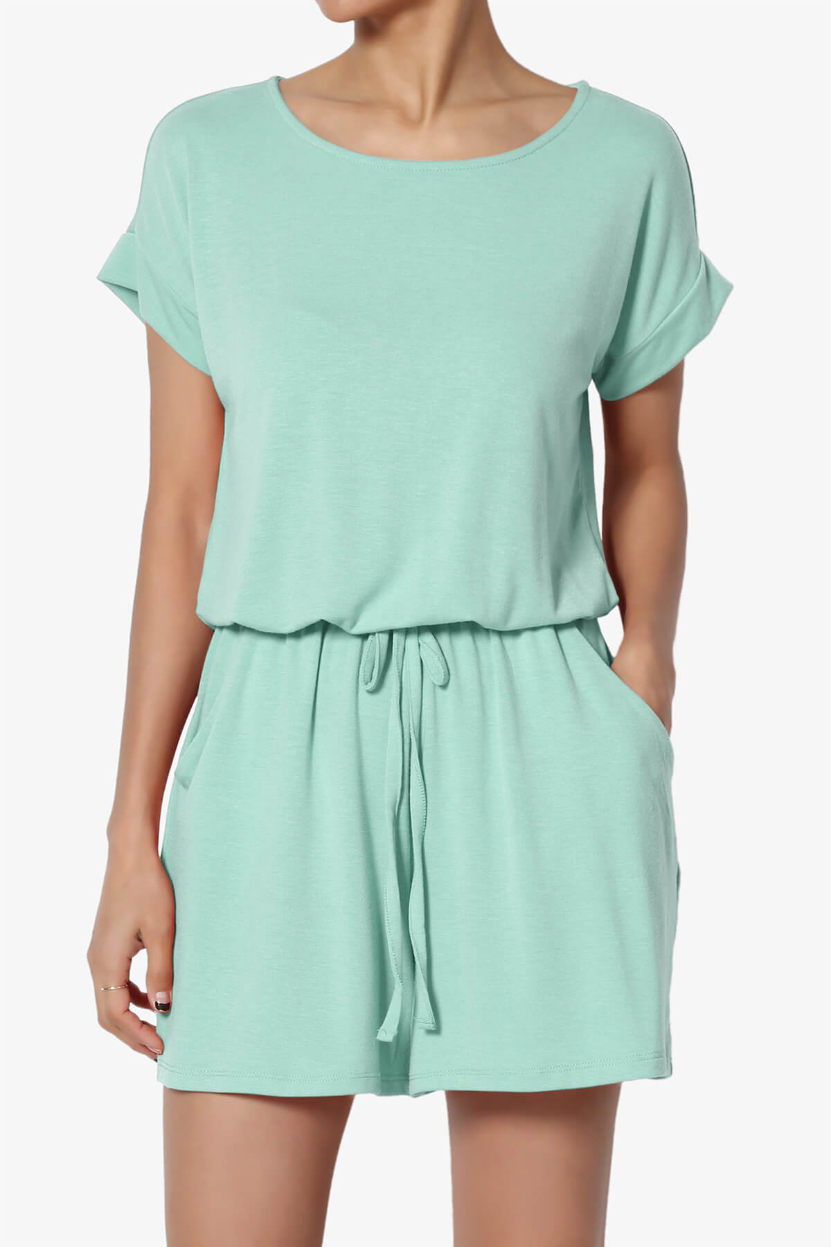 Tina Short Sleeve Jersey Romper LIGHT GREEN_1