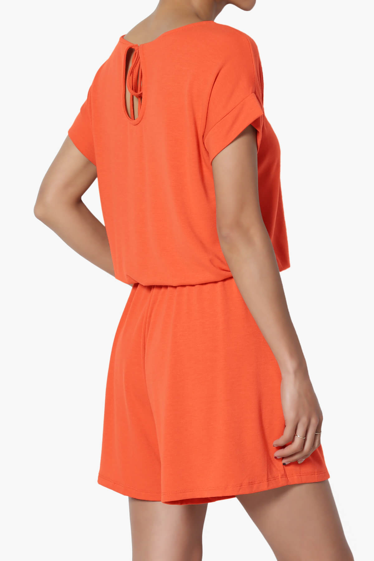 Tina Short Sleeve Jersey Romper ORANGE_4