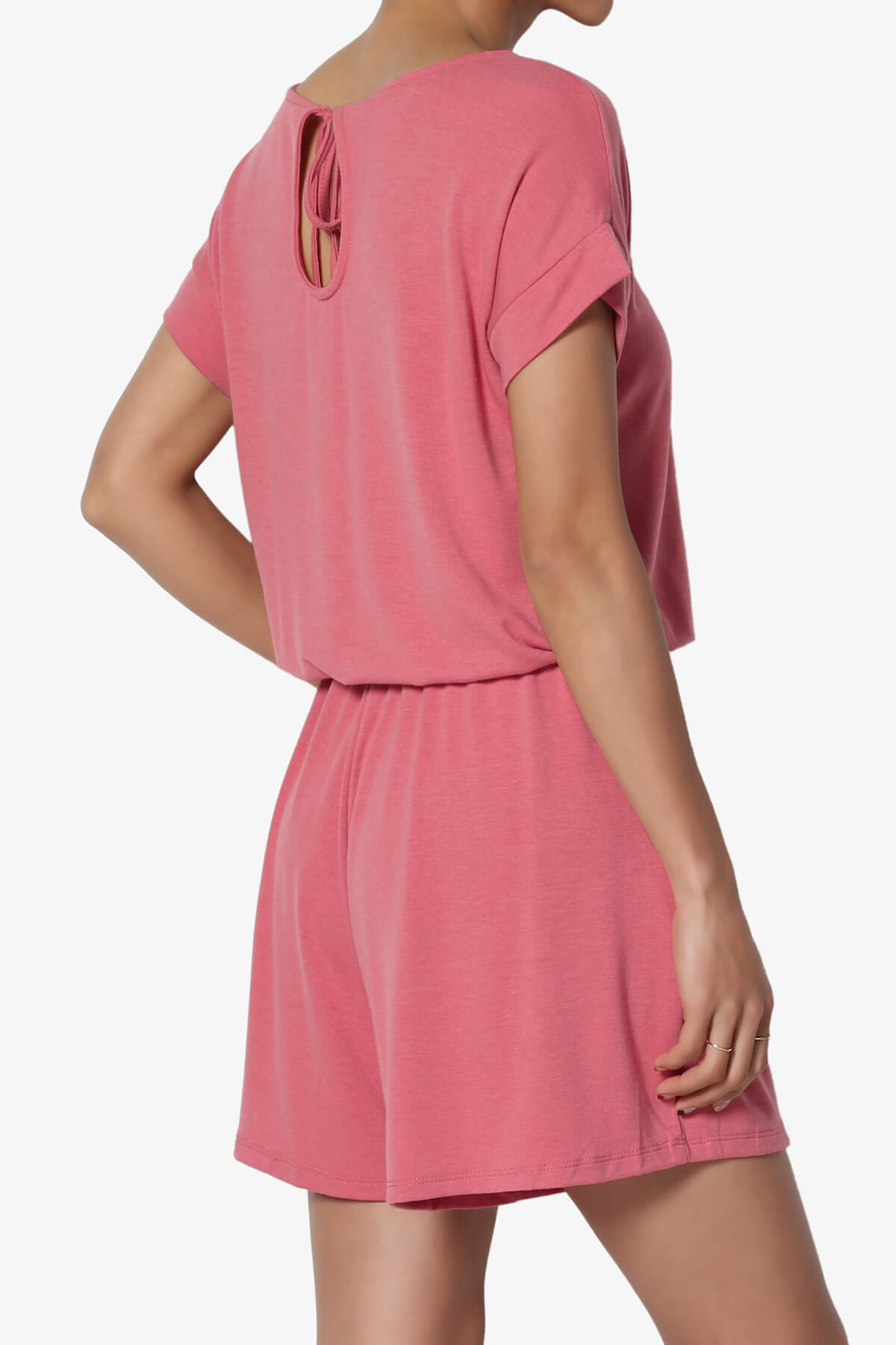 Tina Short Sleeve Jersey Romper ROSE_4