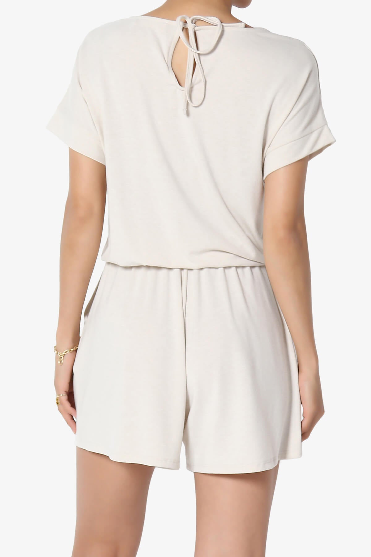 Tina Short Sleeve Jersey Romper SAND BEIGE_2