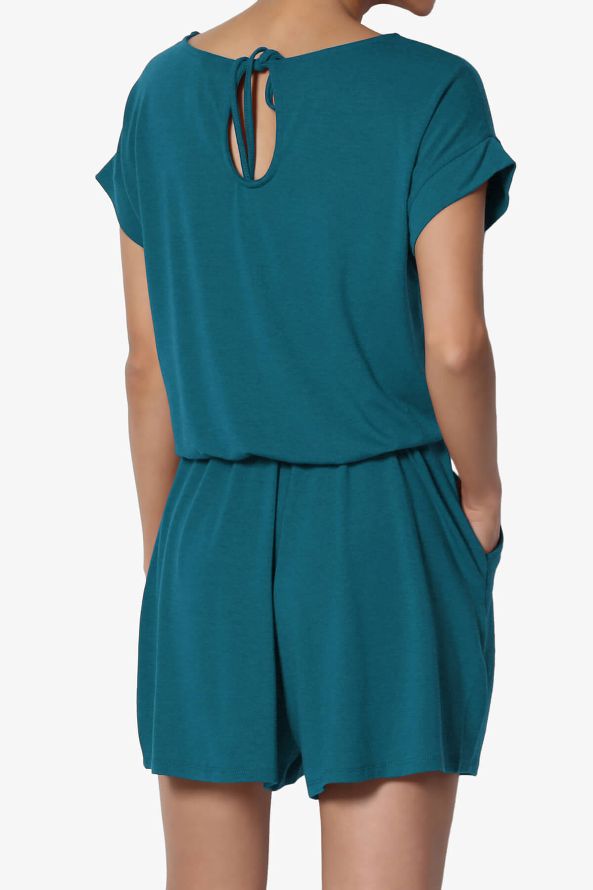 Tina Short Sleeve Jersey Romper PLUS TEAL_2