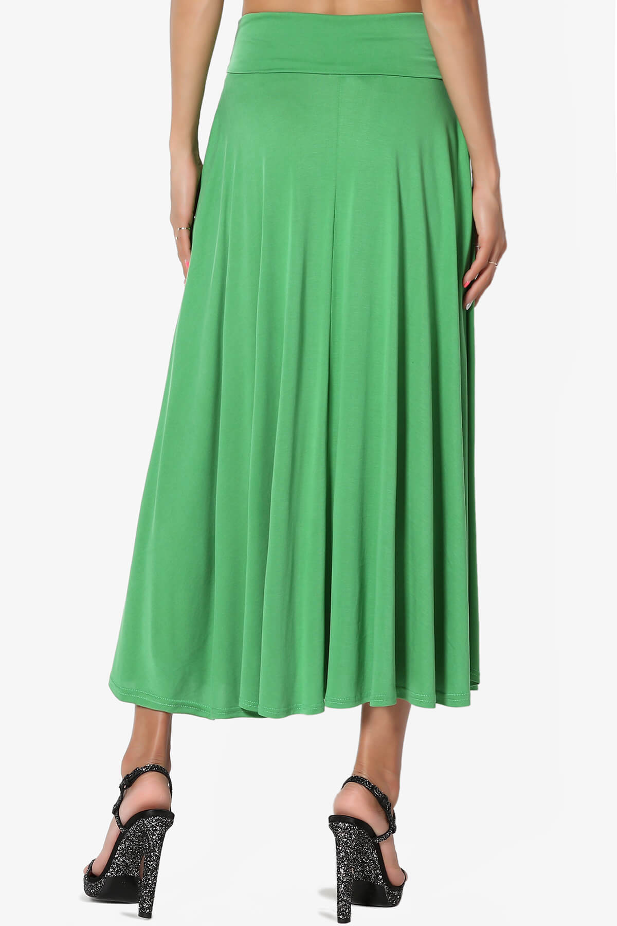 Jubilant Pocket Swing Midi Skirt LIME_2