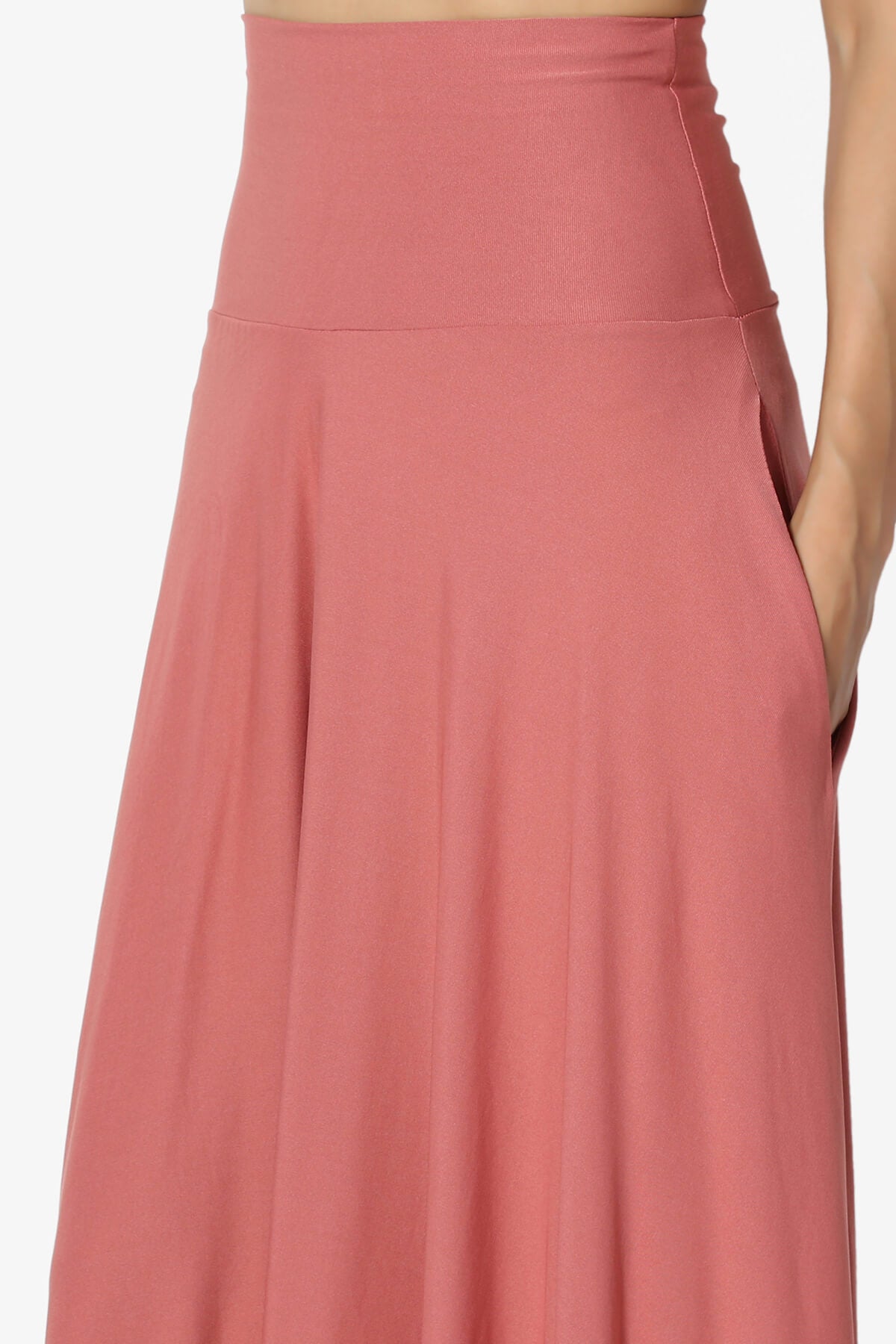 Jubilant Pocket Swing Midi Skirt MARSALA_5