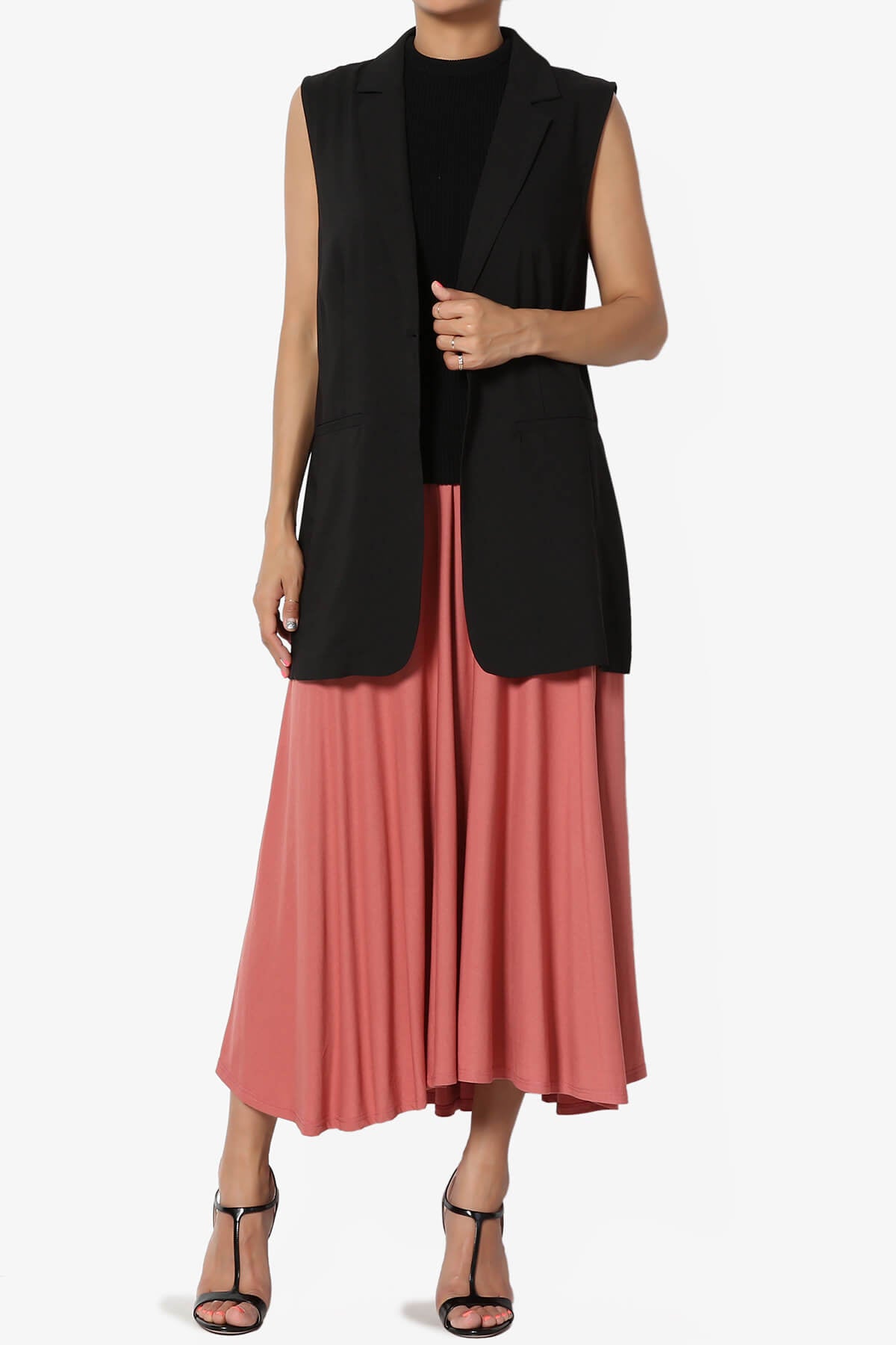 Jubilant Pocket Swing Midi Skirt MARSALA_6
