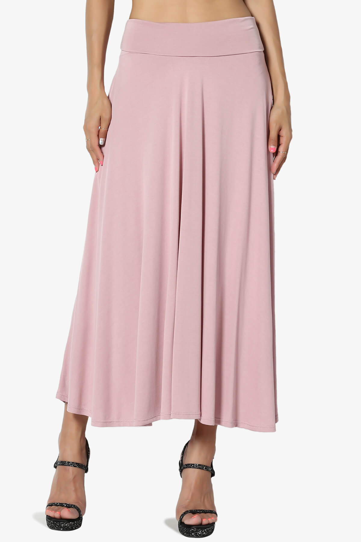 Jubilant Pocket Swing Midi Skirt MAUVE_1