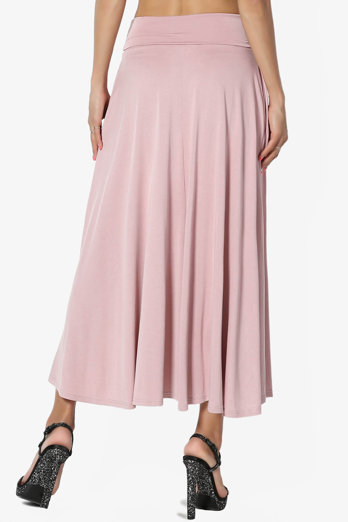 Jubilant Pocket Swing Midi Skirt MAUVE_2