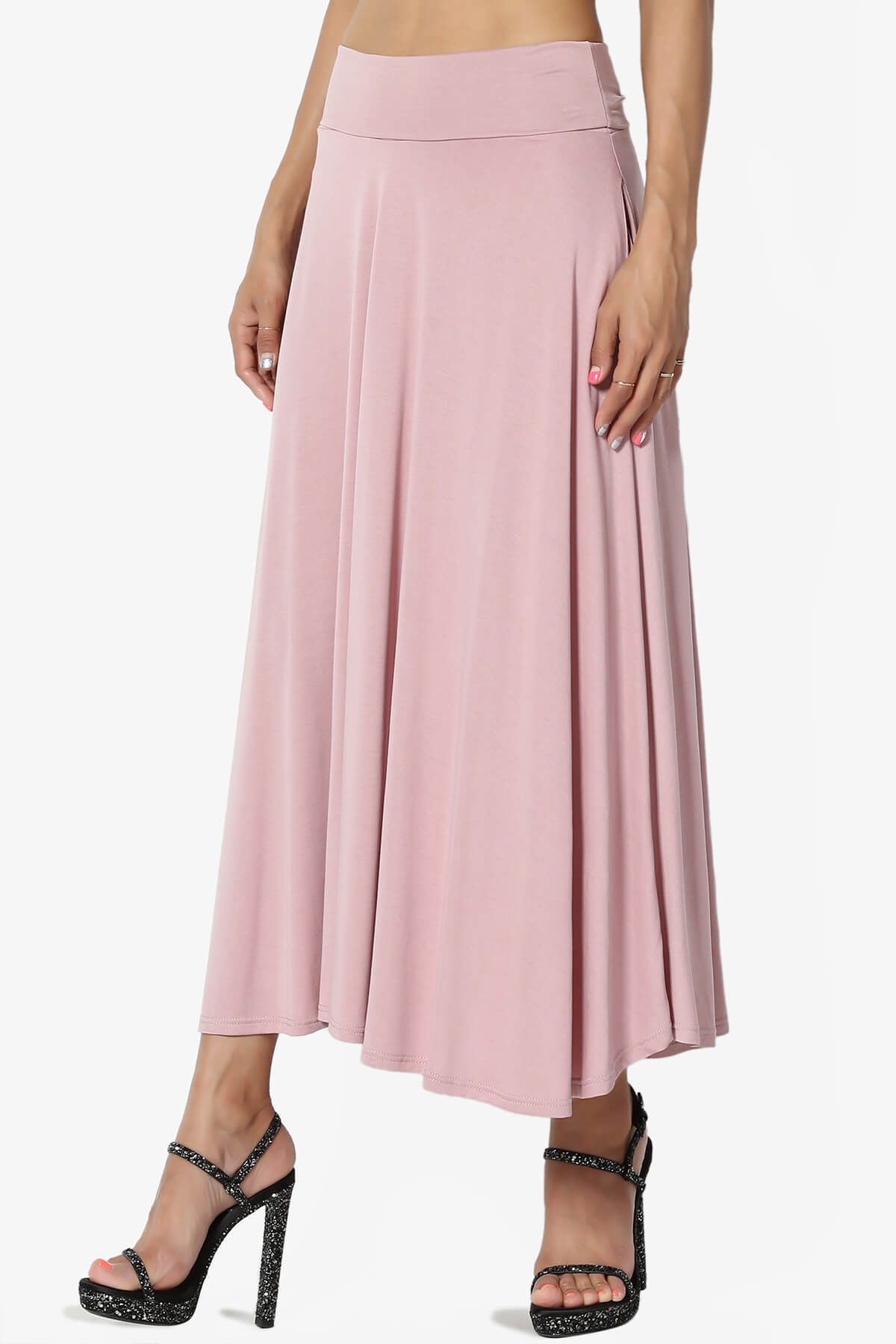 Jubilant Pocket Swing Midi Skirt MAUVE_3