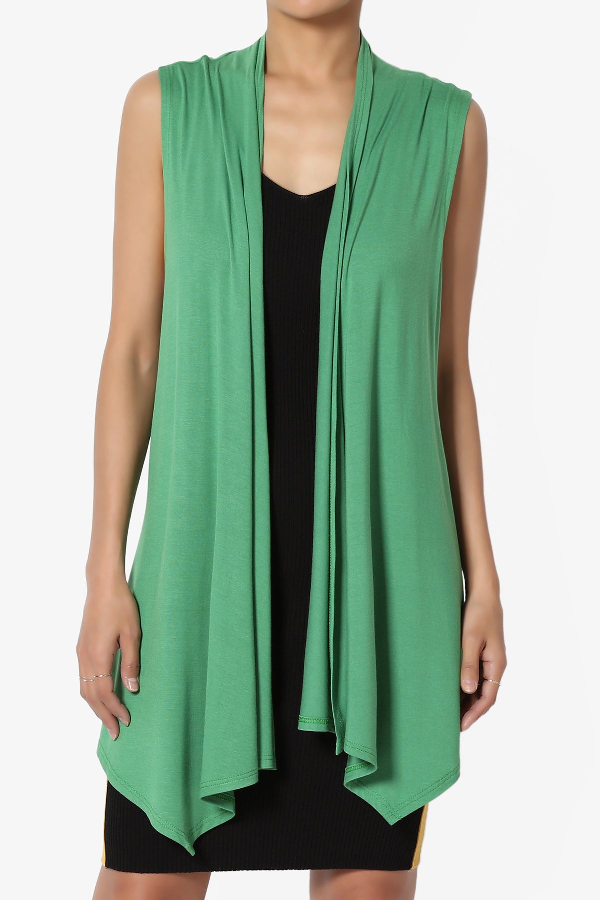 Danna Draped Jersey Vest APPLE GREEN_1
