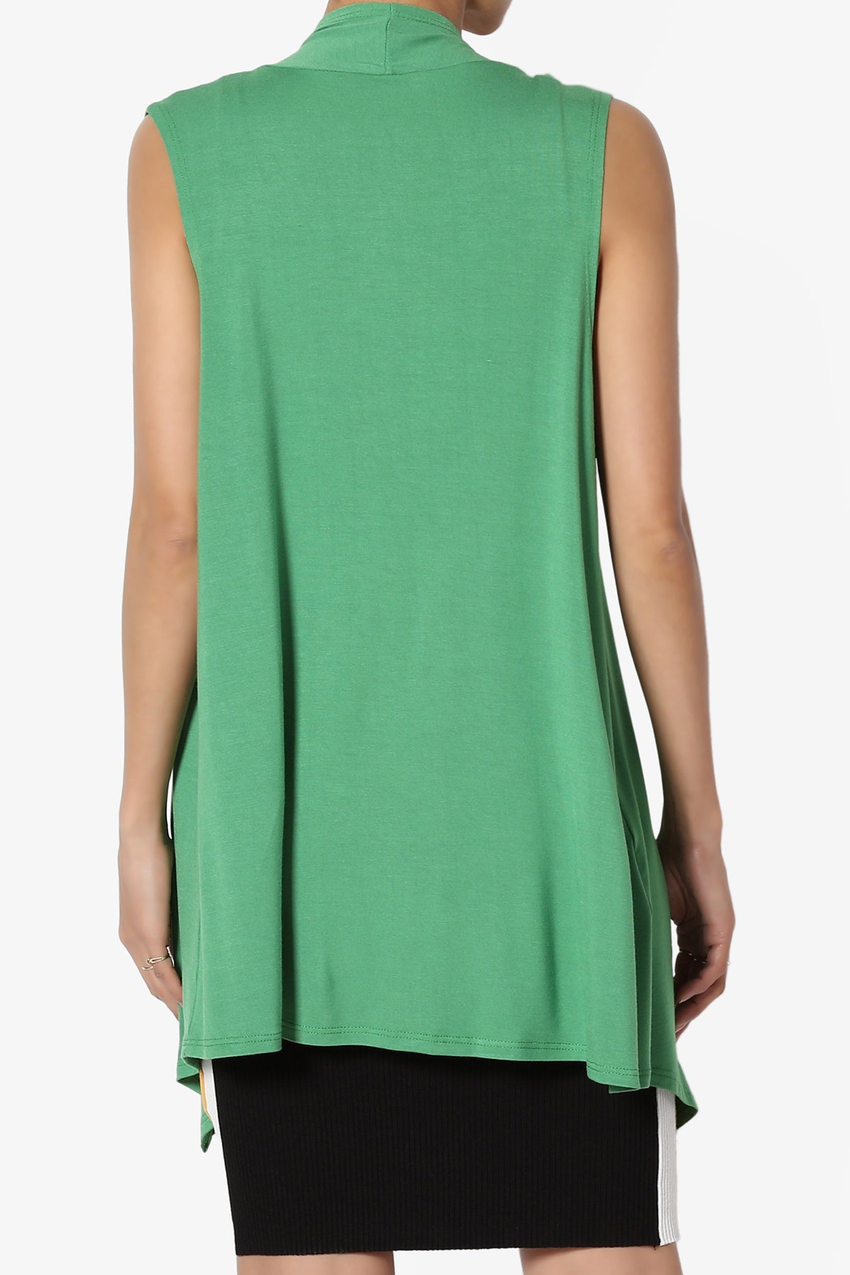 Danna Draped Jersey Vest APPLE GREEN_2