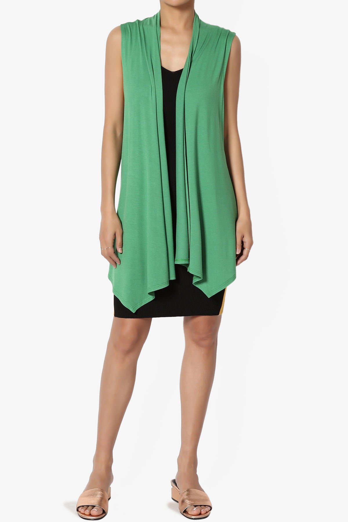 Danna Draped Jersey Vest APPLE GREEN_6