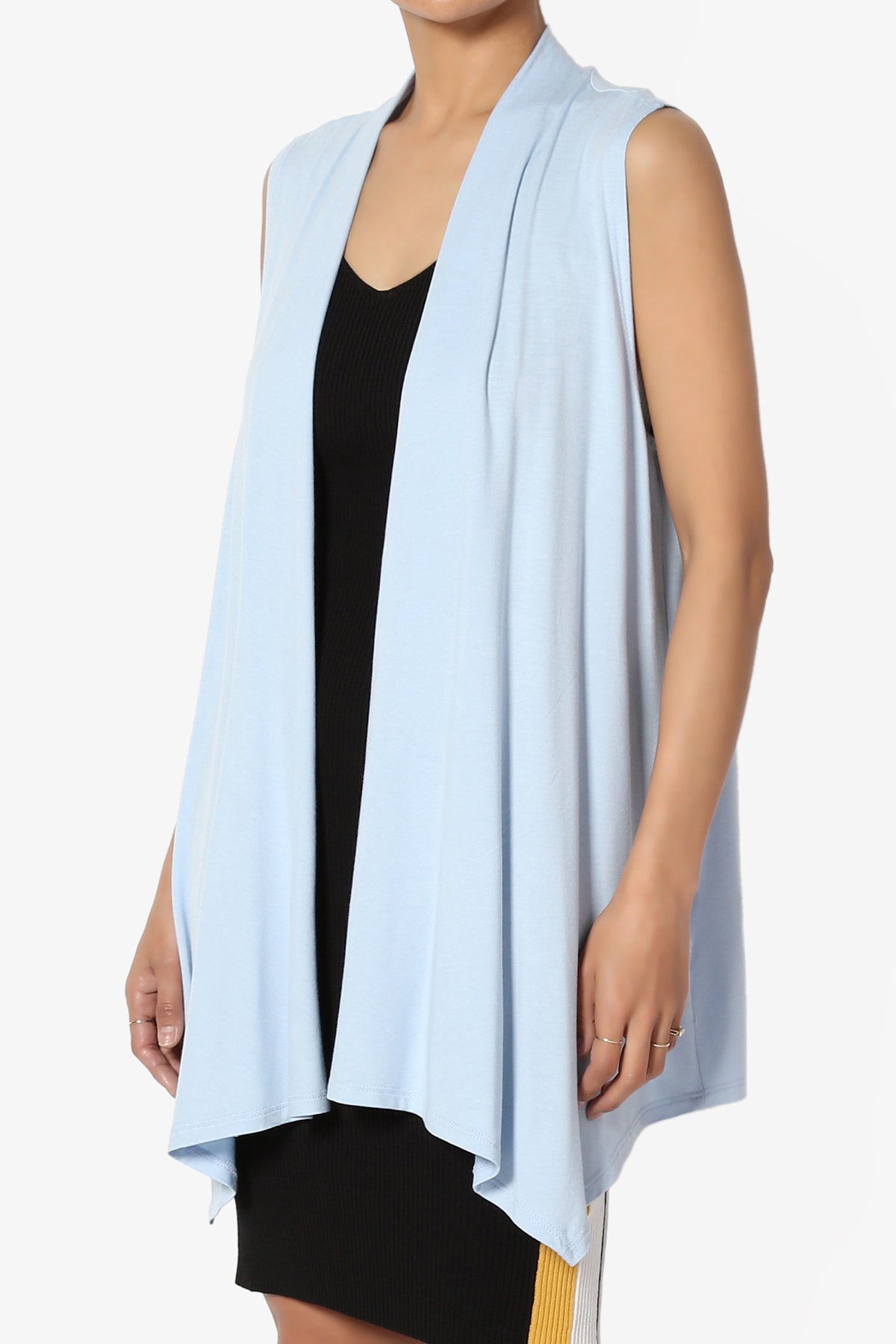 Danna Draped Jersey Vest ASH BLUE_3