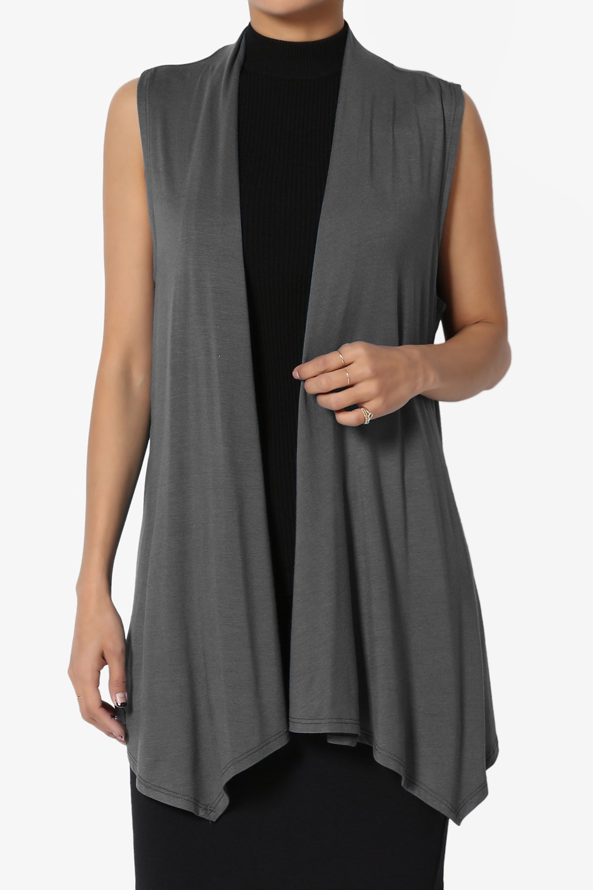 Danna Draped Jersey Vest ASH GREY_1