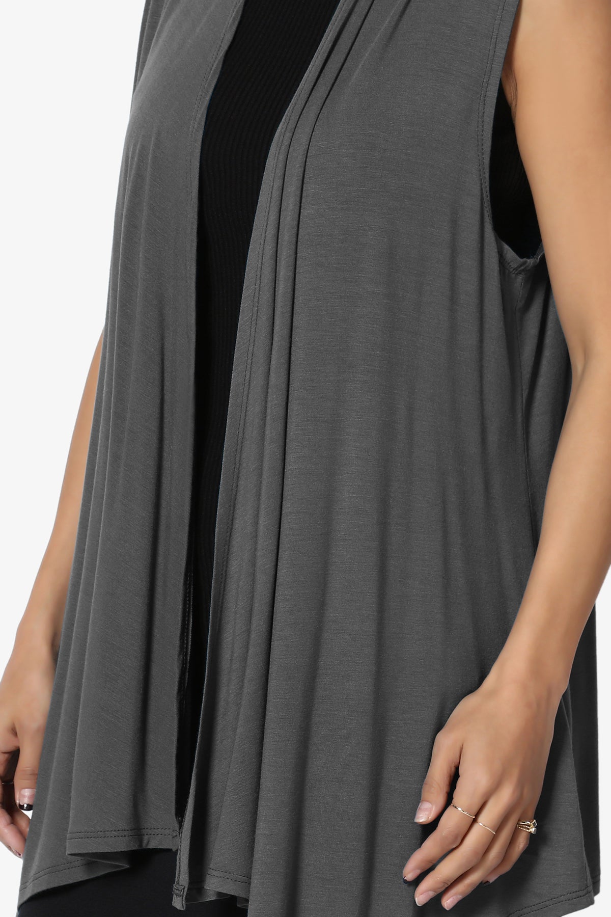 Danna Draped Jersey Vest ASH GREY_5