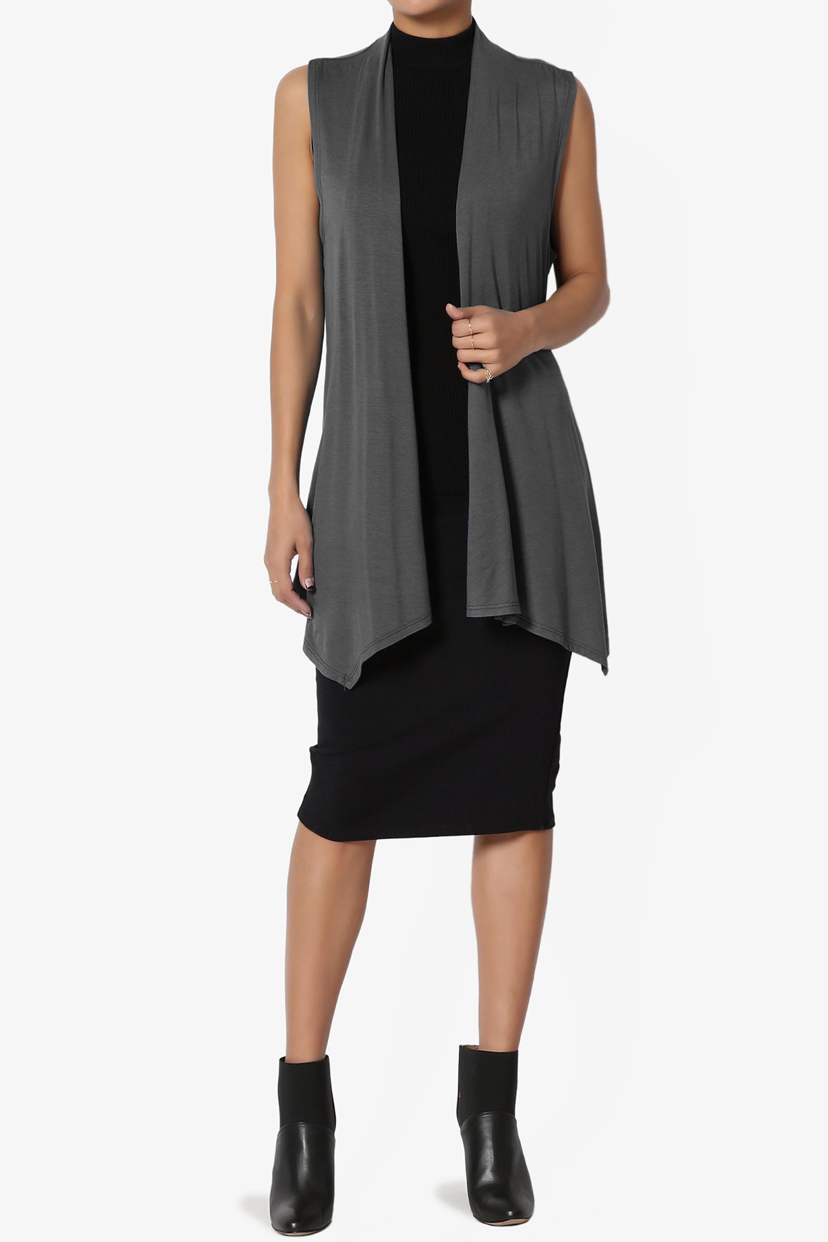 Danna Draped Jersey Vest ASH GREY_6