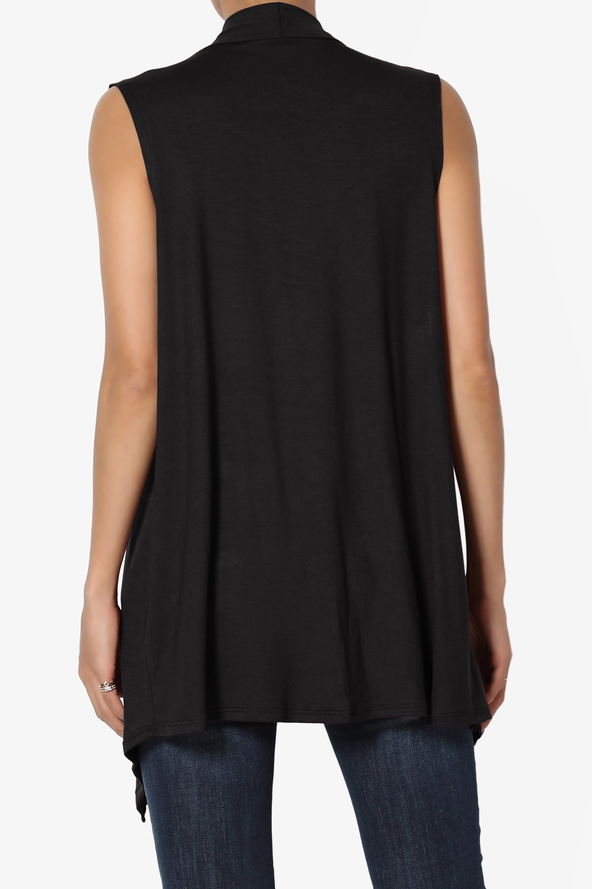 Danna Draped Jersey Vest BLACK_2