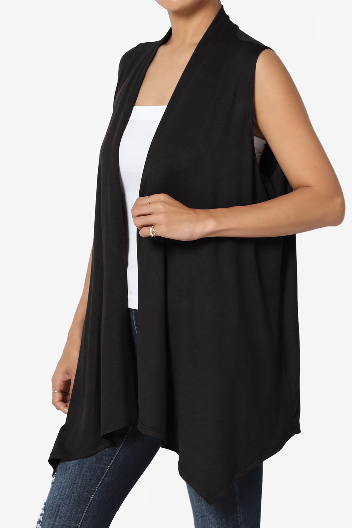 Danna Draped Jersey Vest BLACK_3