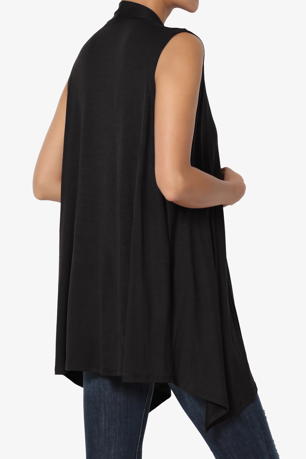 Danna Draped Jersey Vest BLACK_4