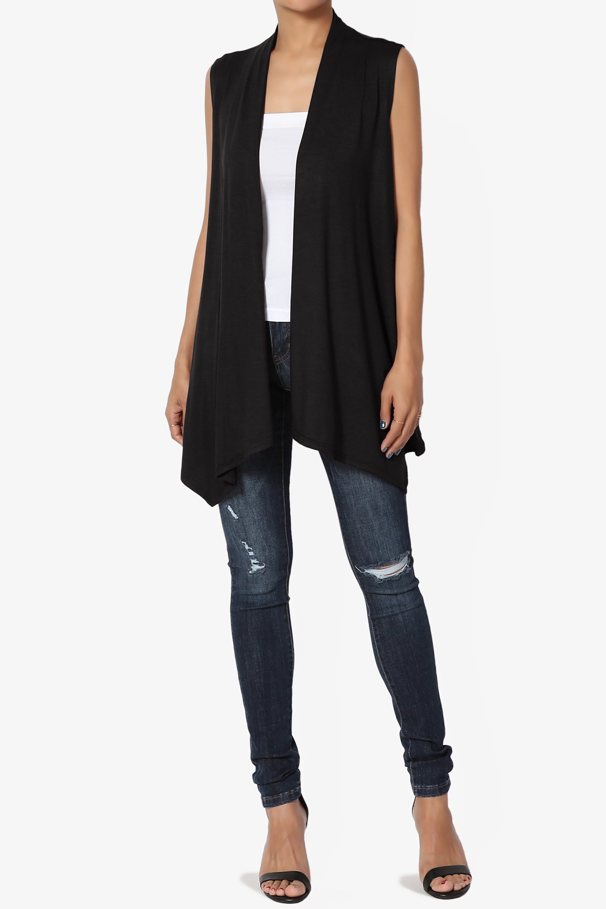 Danna Draped Jersey Vest BLACK_6