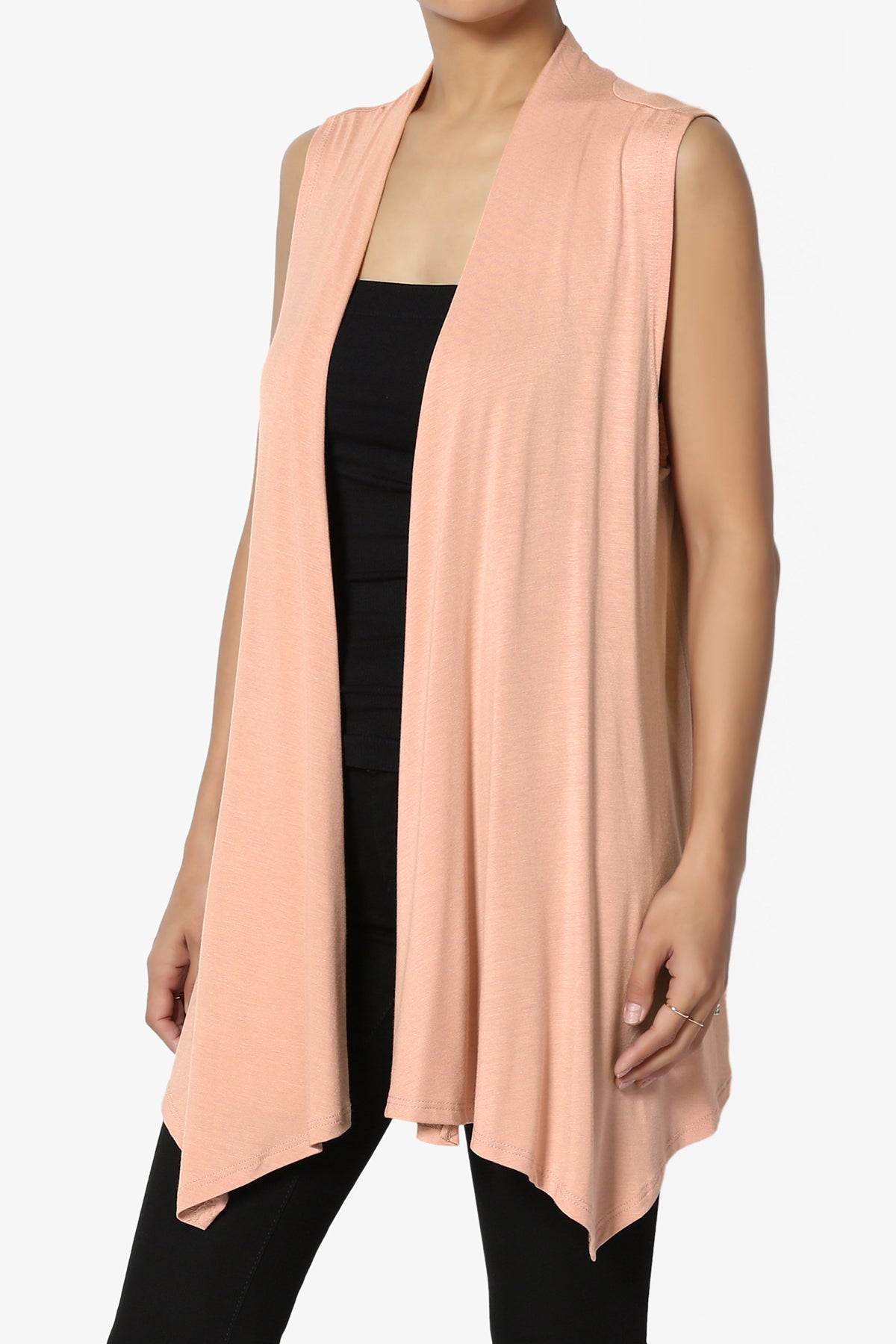 Danna Draped Jersey Vest BLUSH_3