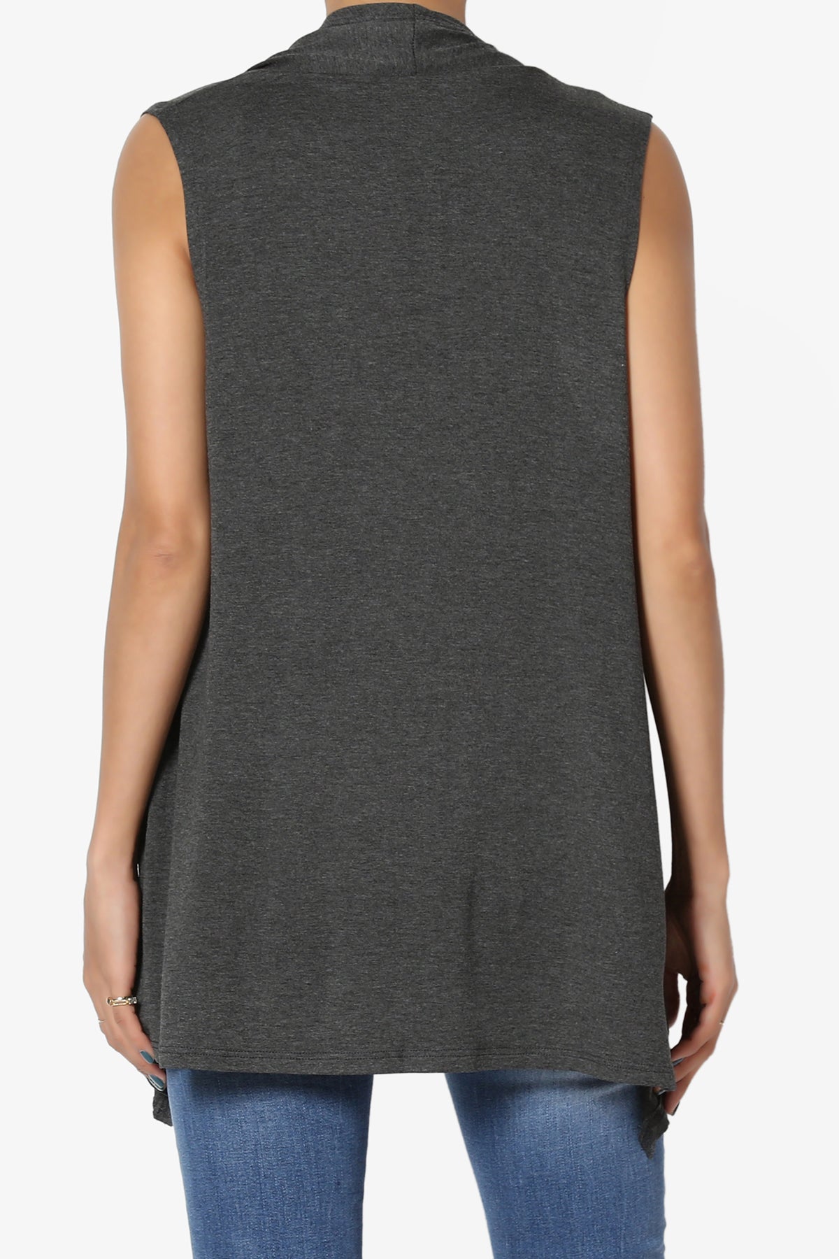 Danna Draped Jersey Vest CHARCOAL_2