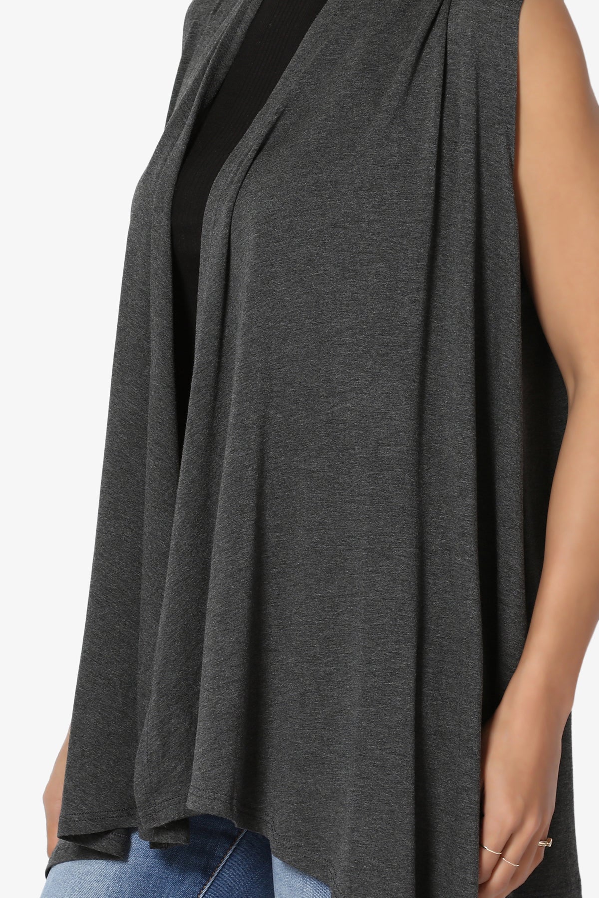 Danna Draped Jersey Vest CHARCOAL_5