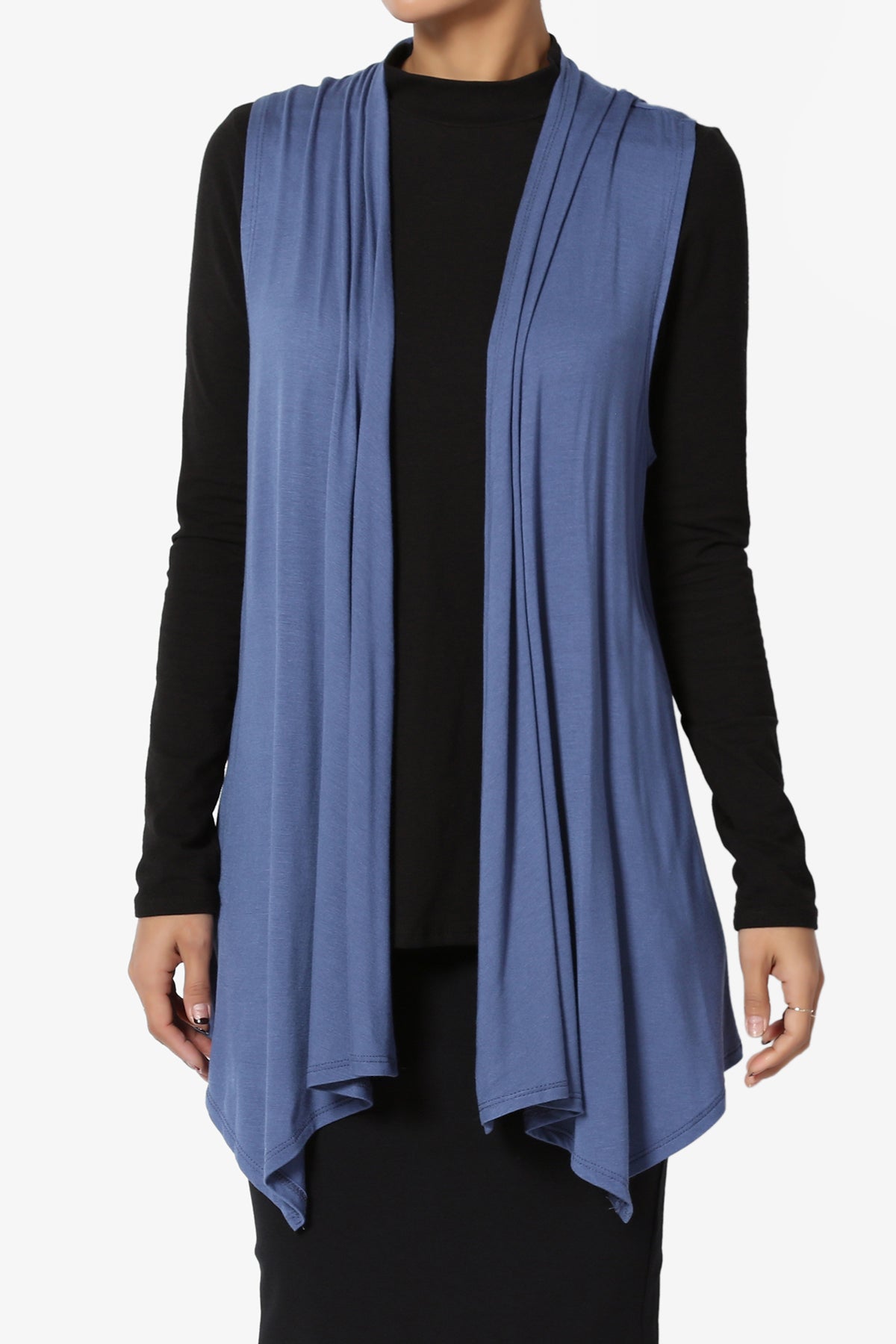 Danna Draped Jersey Vest DENIM_1