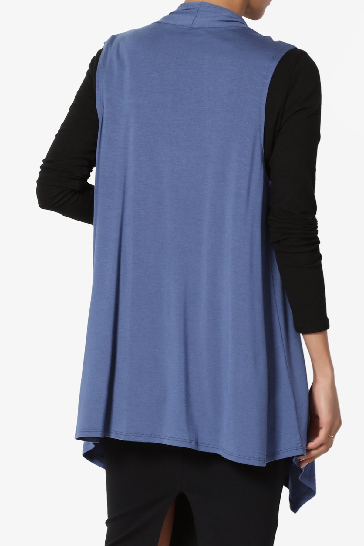 Danna Draped Jersey Vest DENIM_2