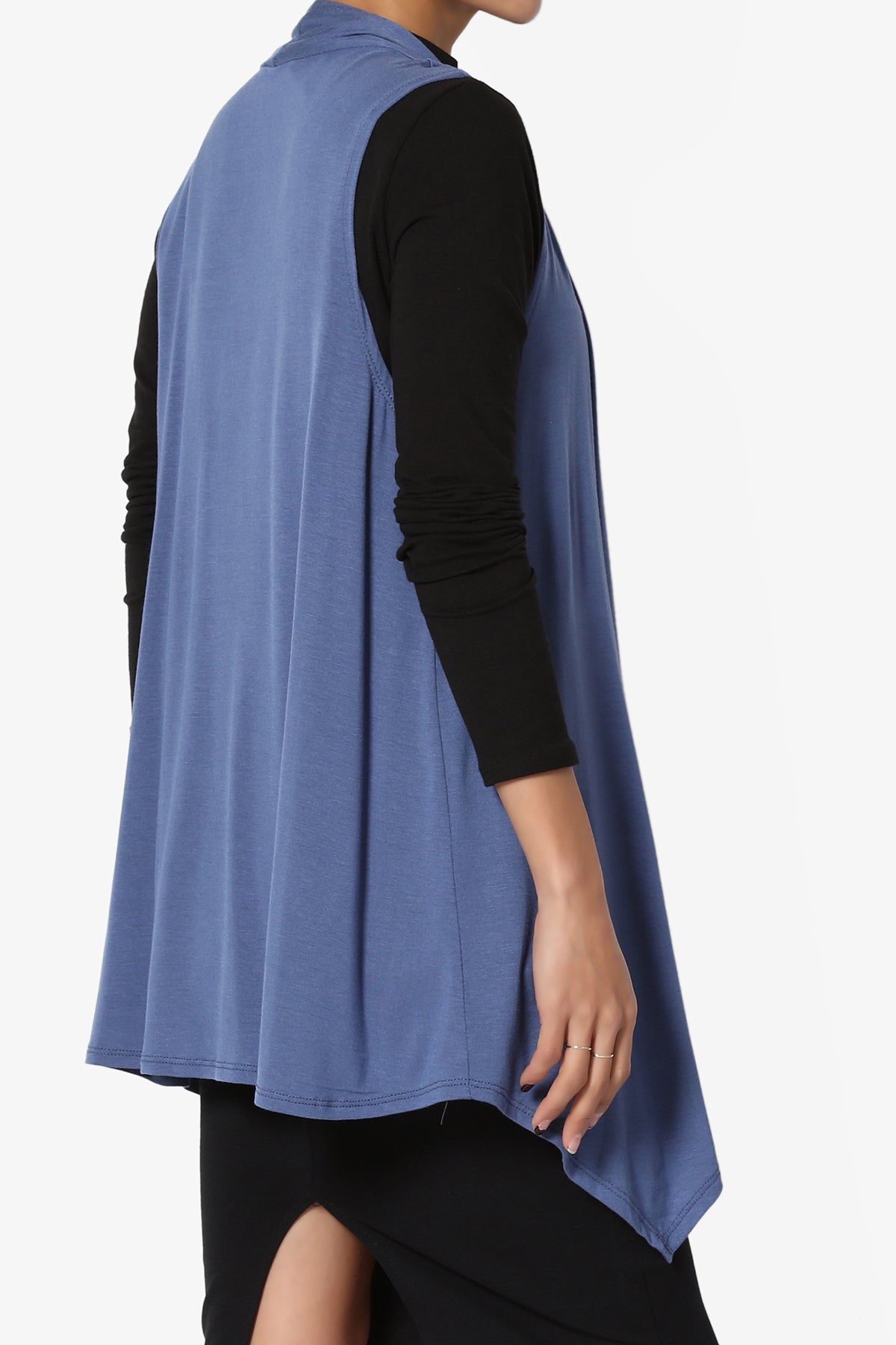 Danna Draped Jersey Vest DENIM_4